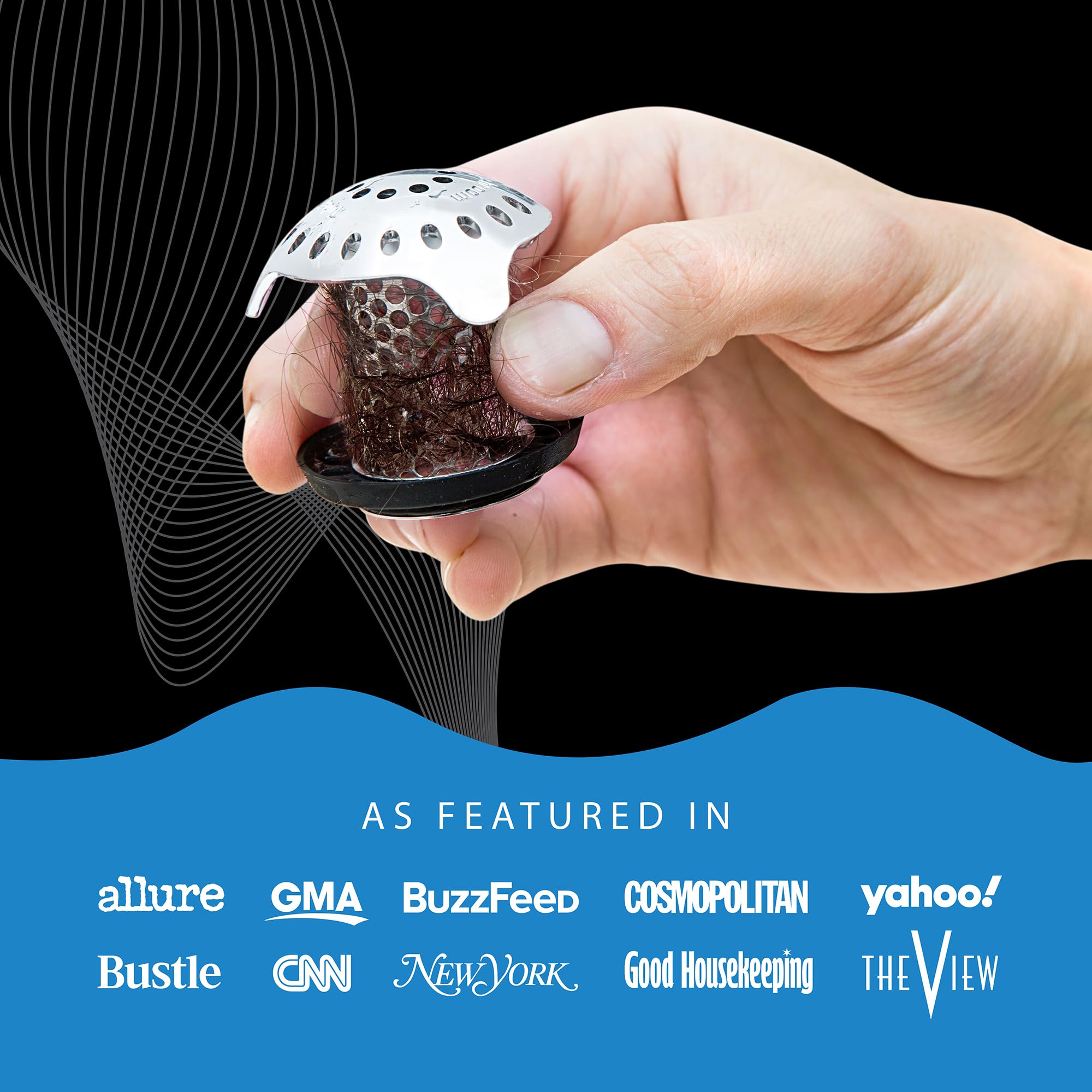 TubShroom Ultra Hair Catcher Drain Protector Platinum Bundle | Stainless Steel & Silicone | Patented Design 9