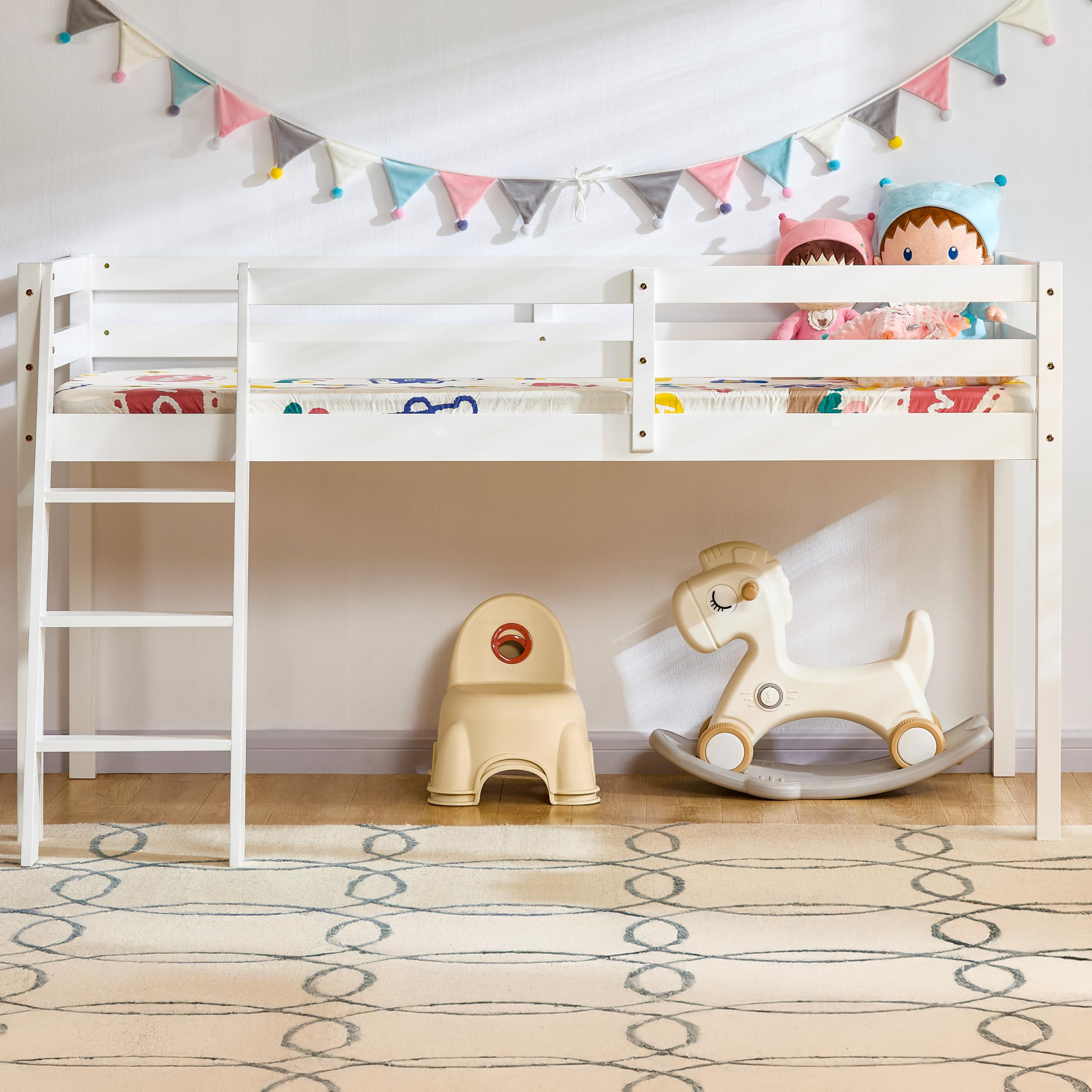 Vida Designs Sydney High Sleeper Cabin Bunk Bed with Ladder | Solid Pine Wood | White Finish | 110 x 198 x 97 cm 3