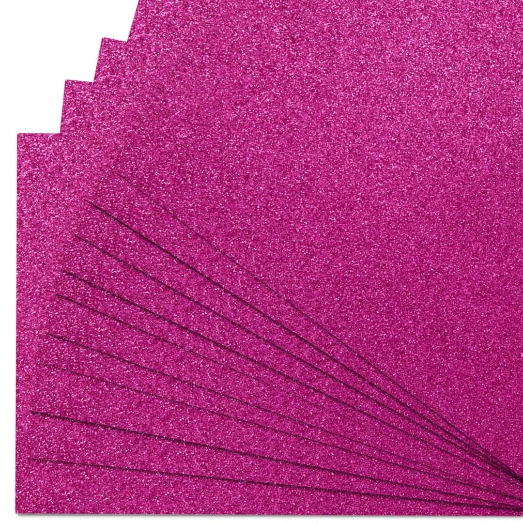 Springboard Supplies Pink Glitter Card Stock - 10 Pack A4 290gsm Non-Shed for Card Making 1
