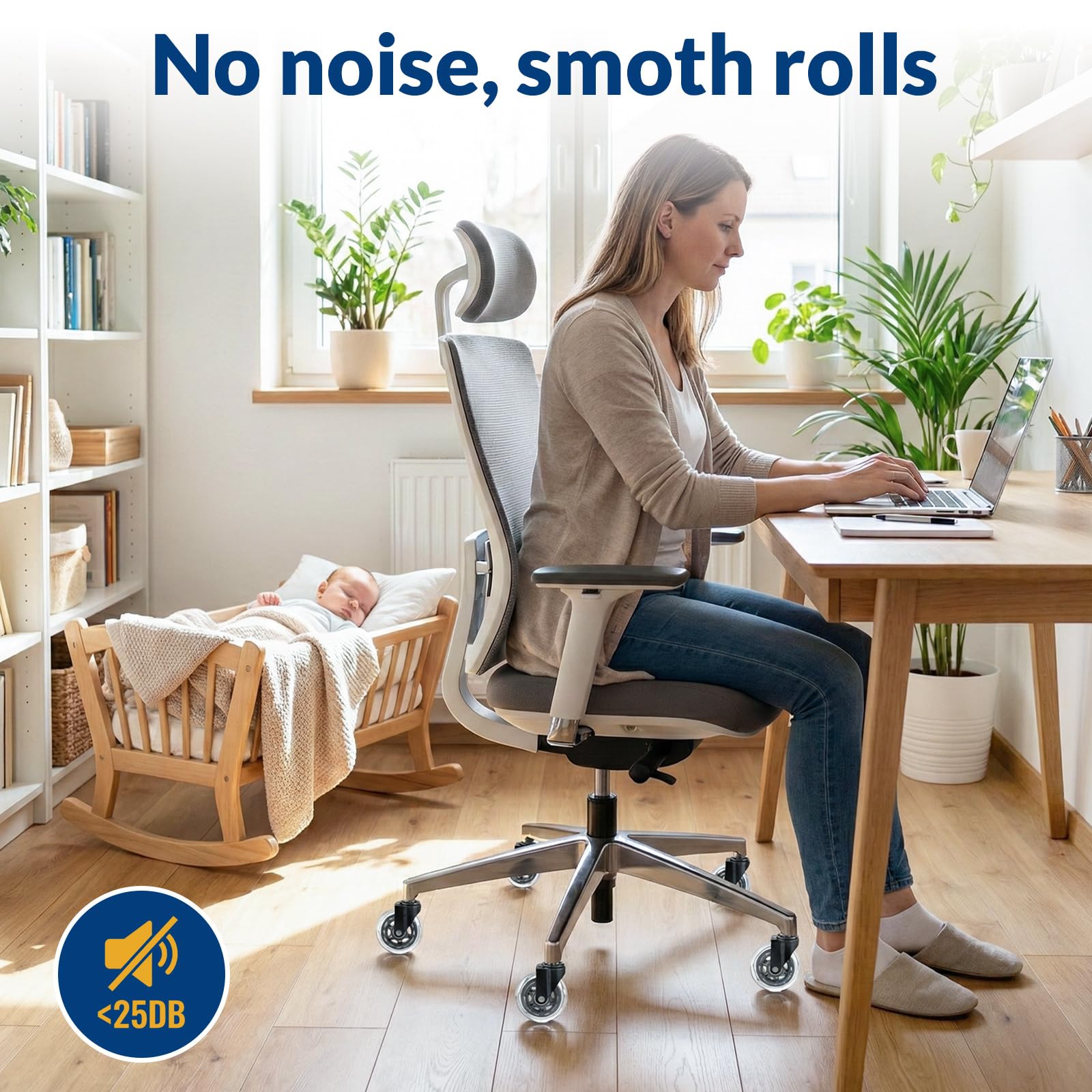 COSYLAND Office Chair Wheels Replacement - Floor-Safe Rubber Casters | 11x22mm Stem Mount | Supports up to 650lbs 7