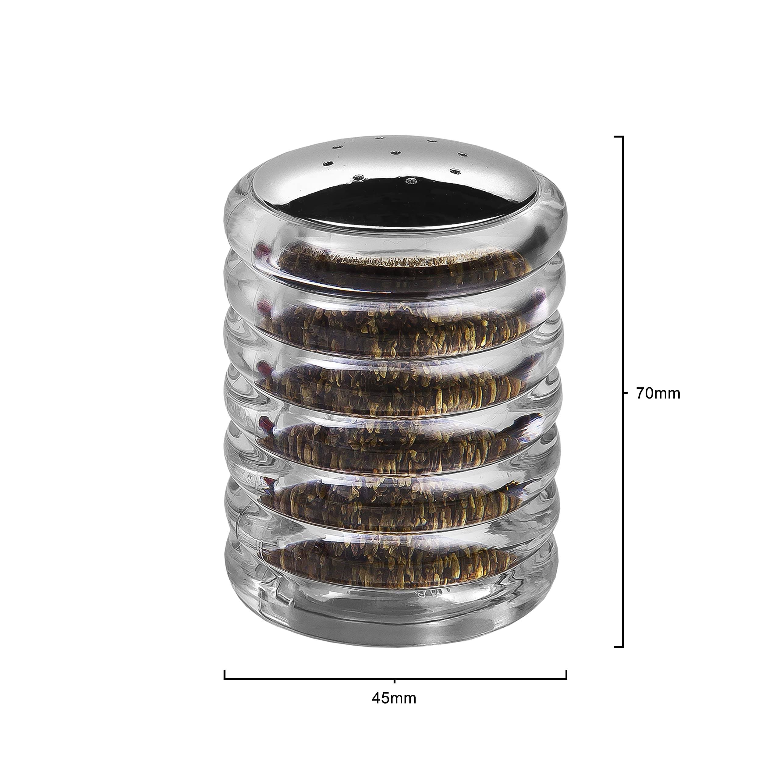 Cole & Mason Beehive Salt and Pepper Shakers - Acrylic/Chrome Twin Set | 70mm | Pre-filled 3