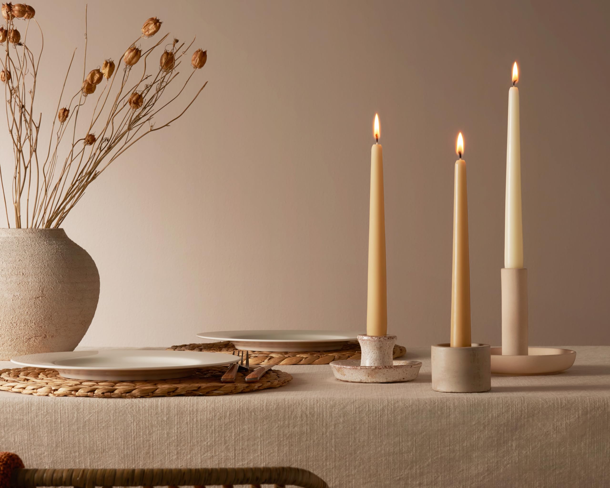 BOLSIUS Tapered Dinner Candles - White | 23 cm Height | 8-Pack | 8 Hour Burn Time 4