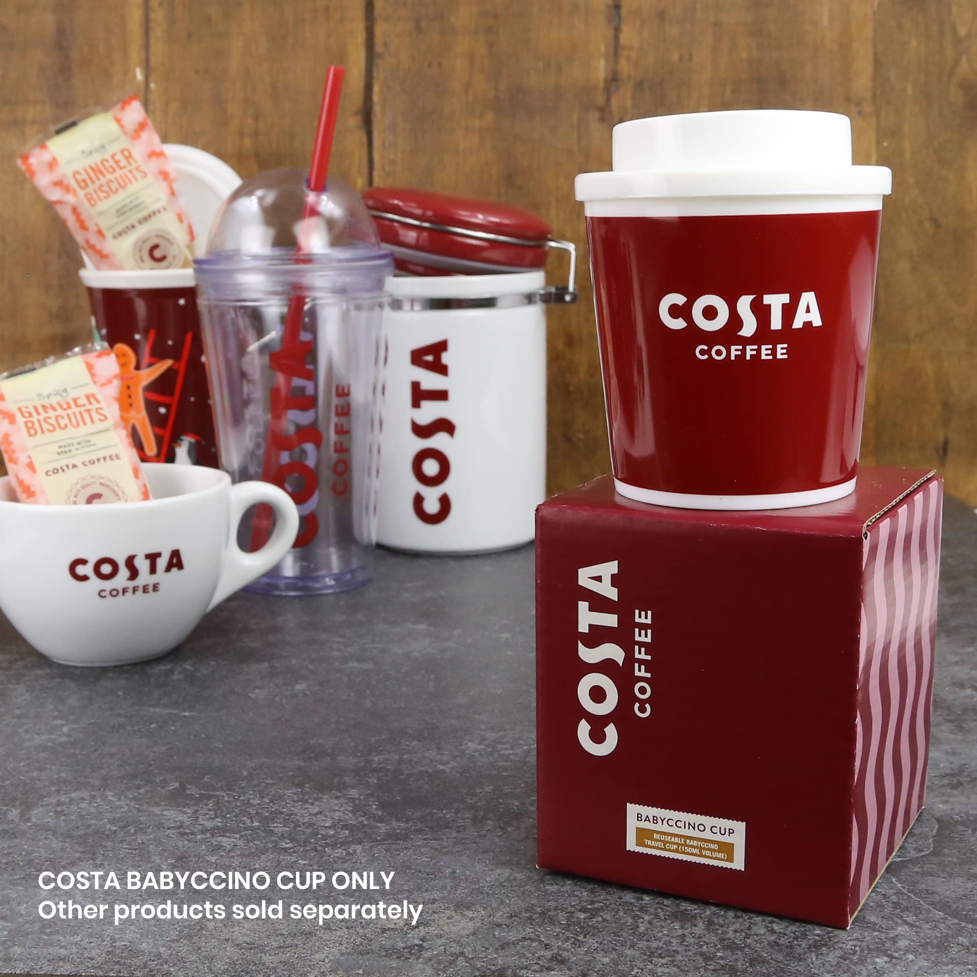 Kimm & Miller Costa Coffee Babyccino Kids Travel Mug - 150ml Volume, Lightweight Plastic, Red 8