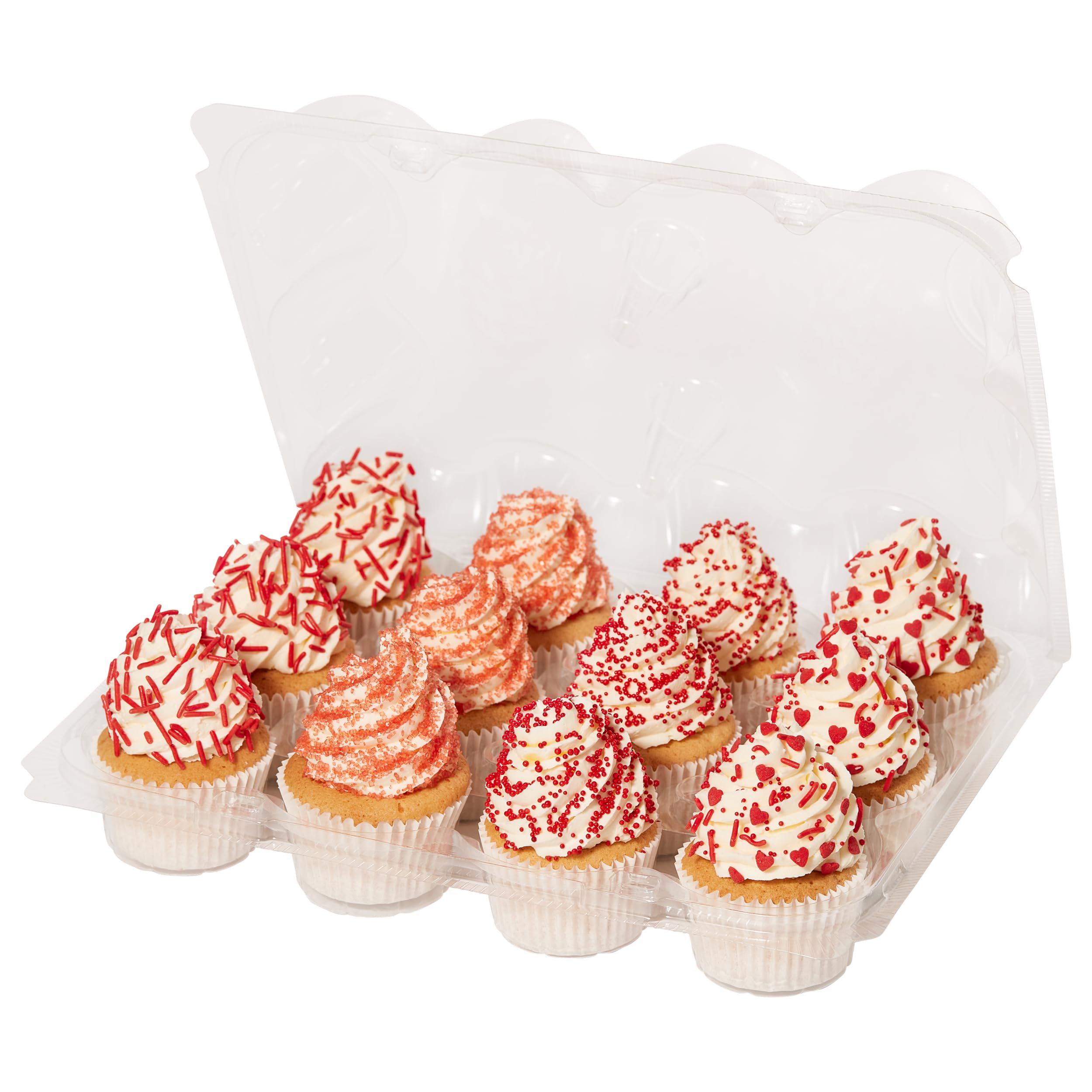 PME Pack of 3 Reusable Plastic Cupcake Containers - 12 Cavities Each | Stackable | BPA-Free 1