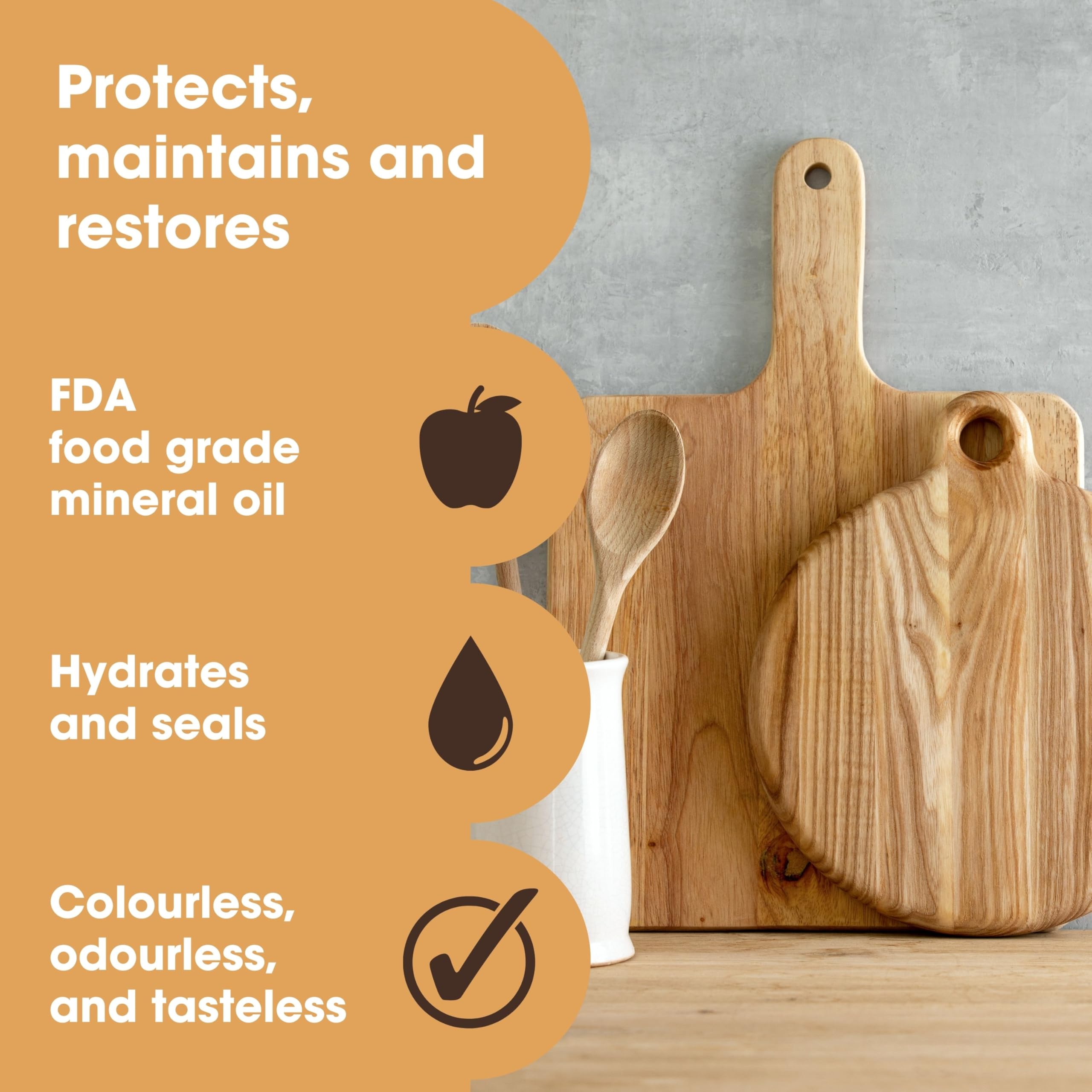 The Block & Board Company Food Grade Mineral Oil for Chopping Boards & Butcher Blocks | 500 ml | Odorless 2