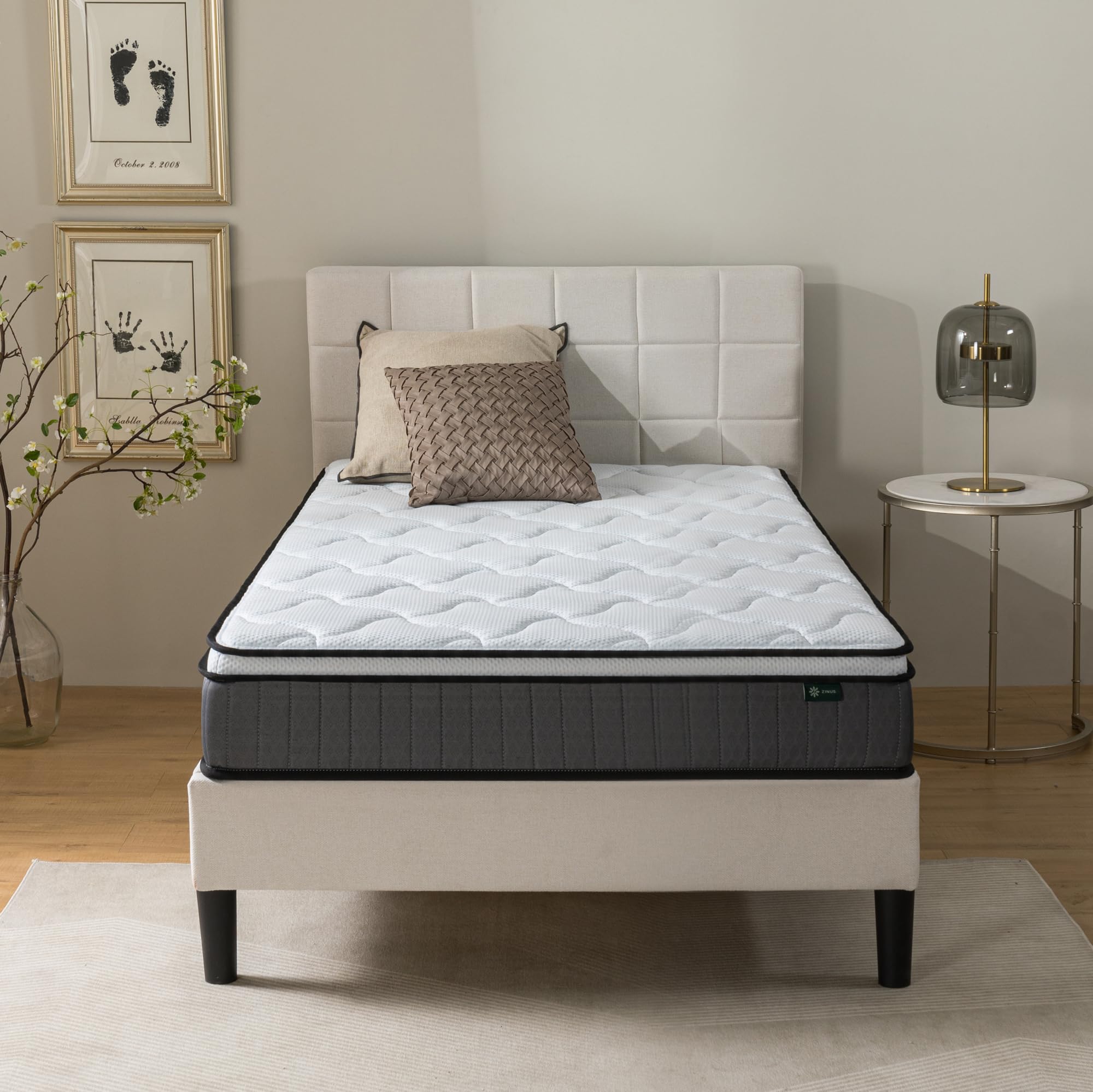 Zinus Memory Foam & Pocket Spring Mattress - Single (90x190 cm) - 10'' Height - Medium Firm 5
