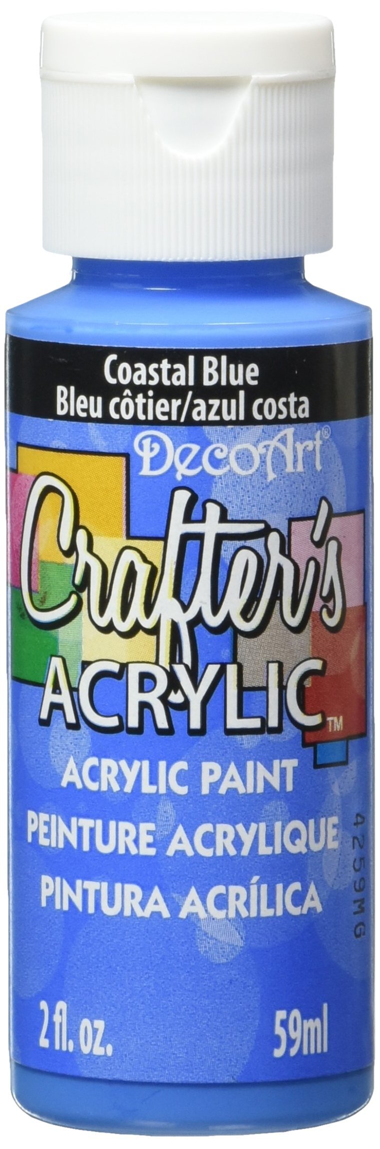 DecoArt Crafter's Acrylic Paint - Coast Blue | Fast Drying | Smooth Application | 59 ml 1