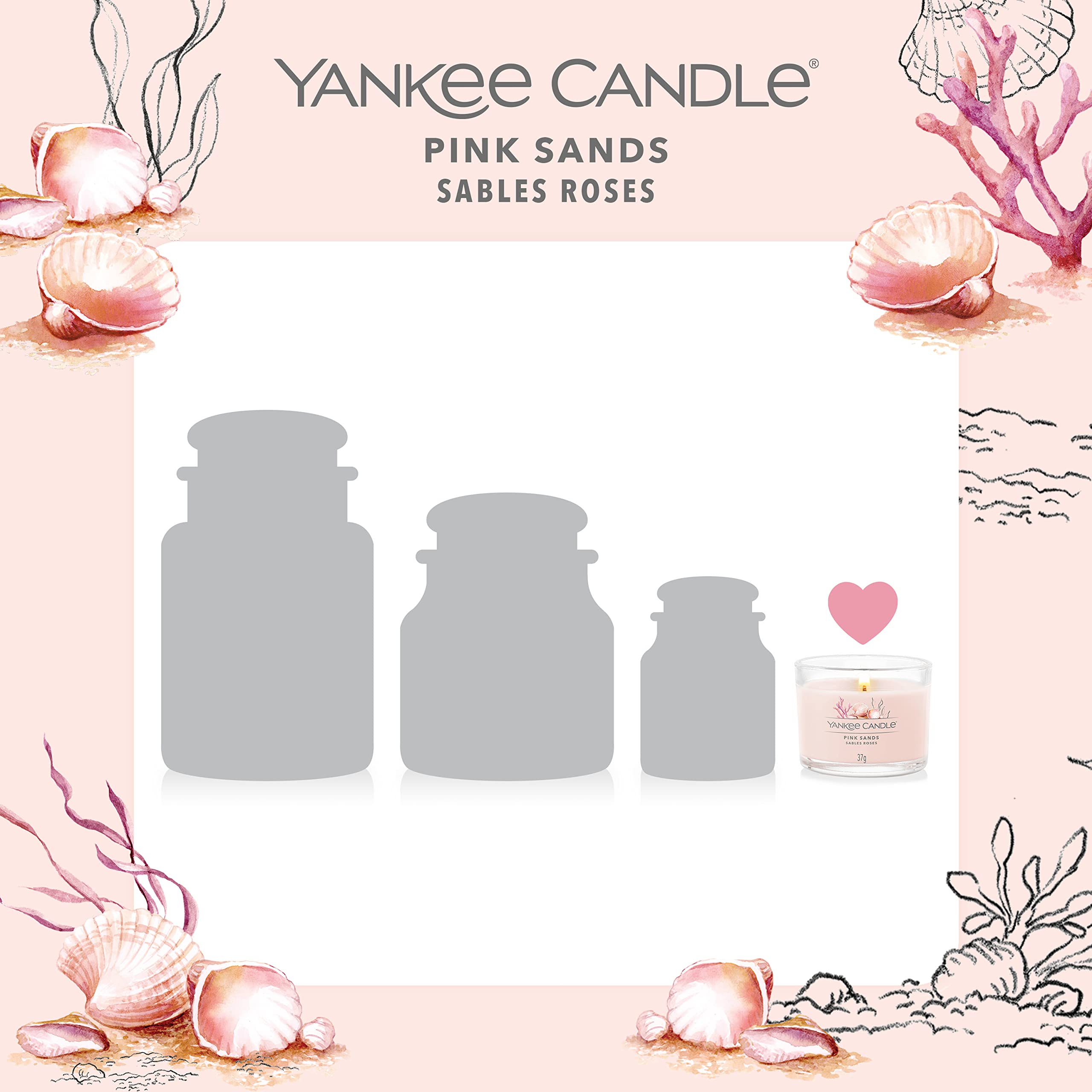 Yankee Candle Pink Sands Scented Votive Candles Gift Set | Soy Blend Wax Mix | 3 Count 4