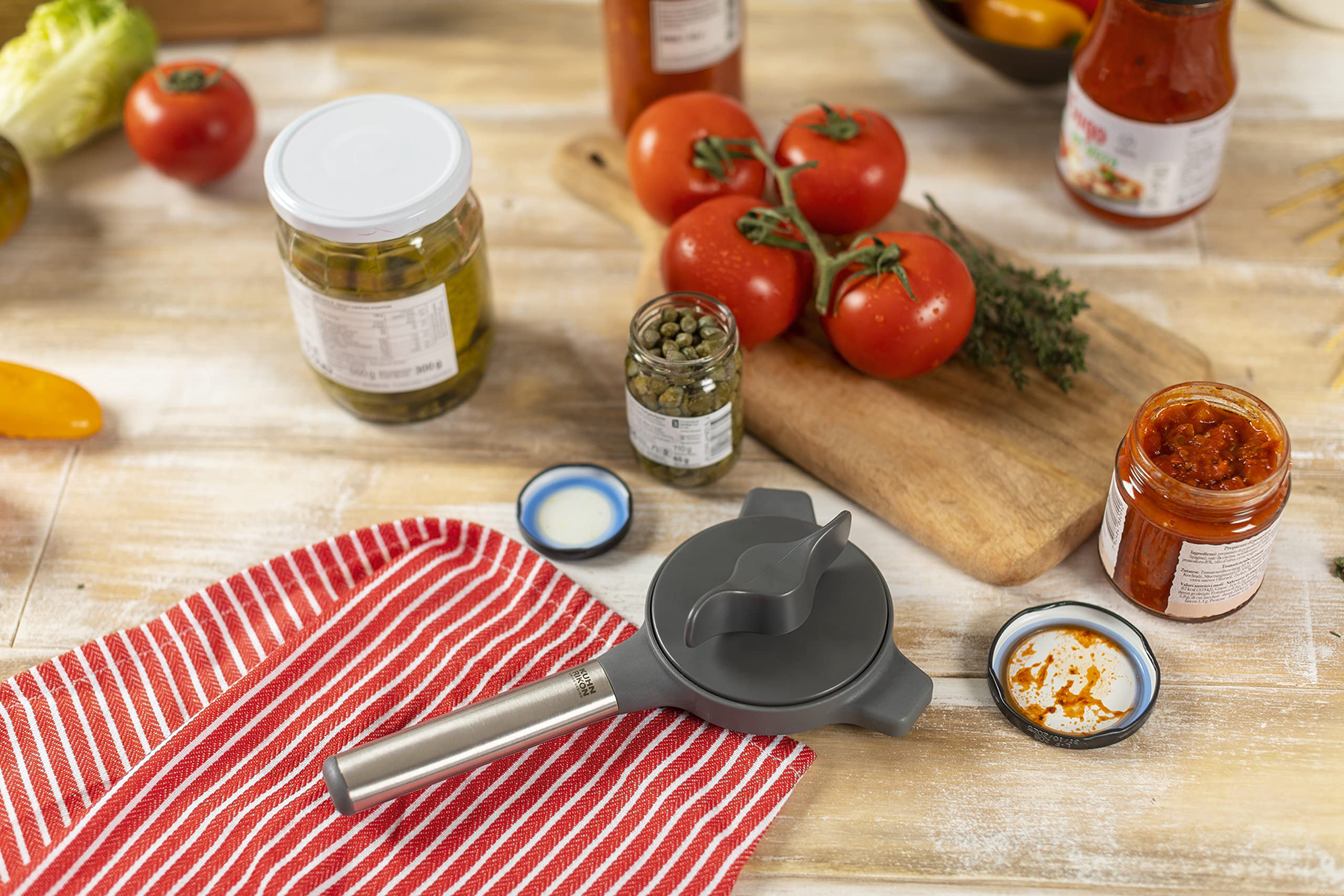 Kuhn Rikon Jar Opener with 3 Steel Grippers - Fits Lids 2.5–9cm | Stainless Steel | Grey 2
