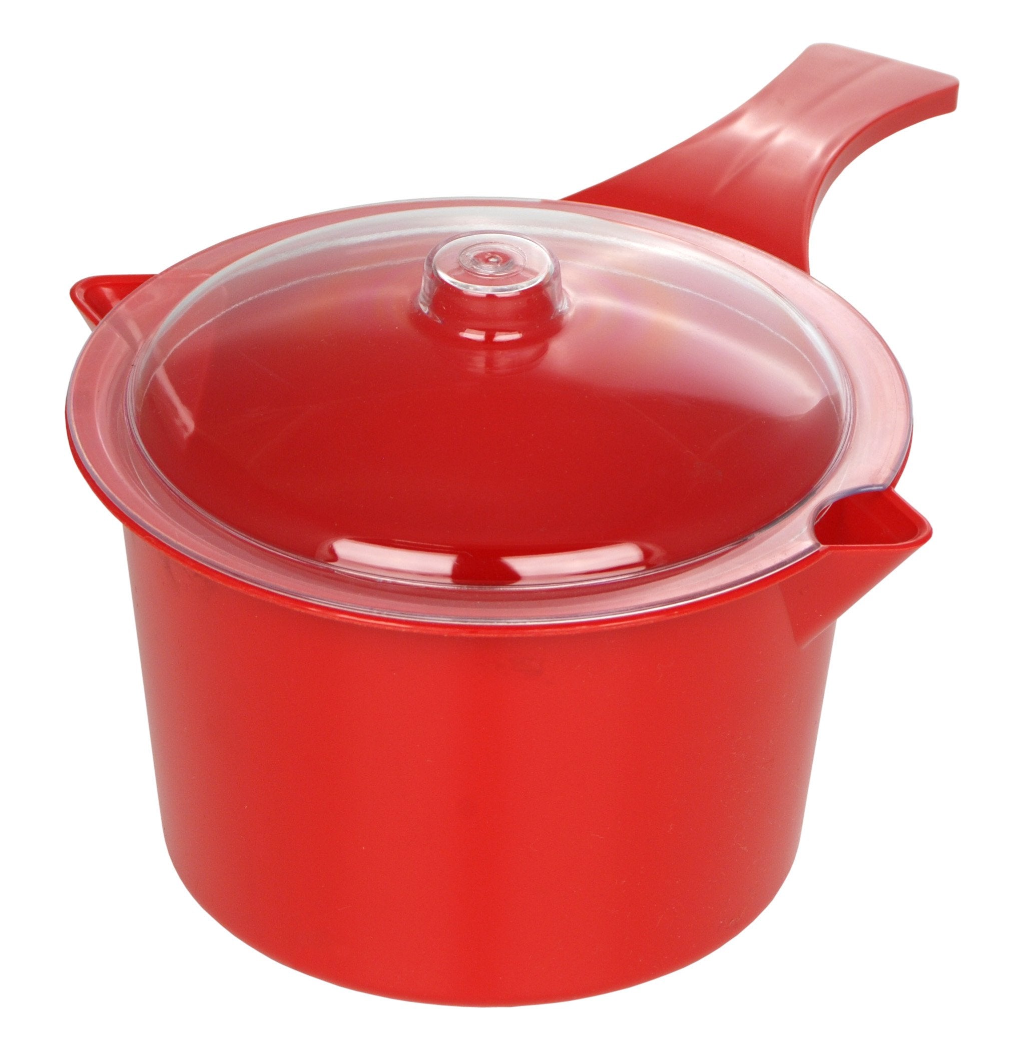 Pendeford Microwave Saucepan with Lid - 0.9L Red Plastic | Dishwasher Safe | BPA Safe 1