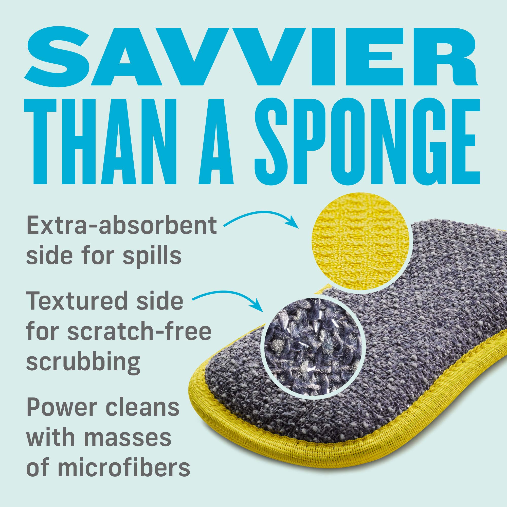 E-Cloth Washing Up Pad - Non-scratch Kitchen Scrub Sponge, Guaranteed 300 Washes | Yellow, Pack of 1 4