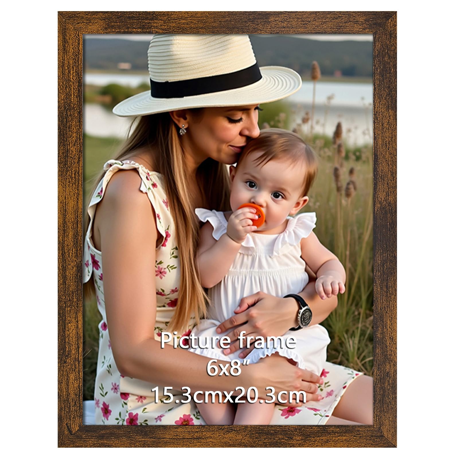Ditwis 8x6 Classic Brown Photo Frame for Wall or Tabletop Display | PVC Frame, PS Window 1