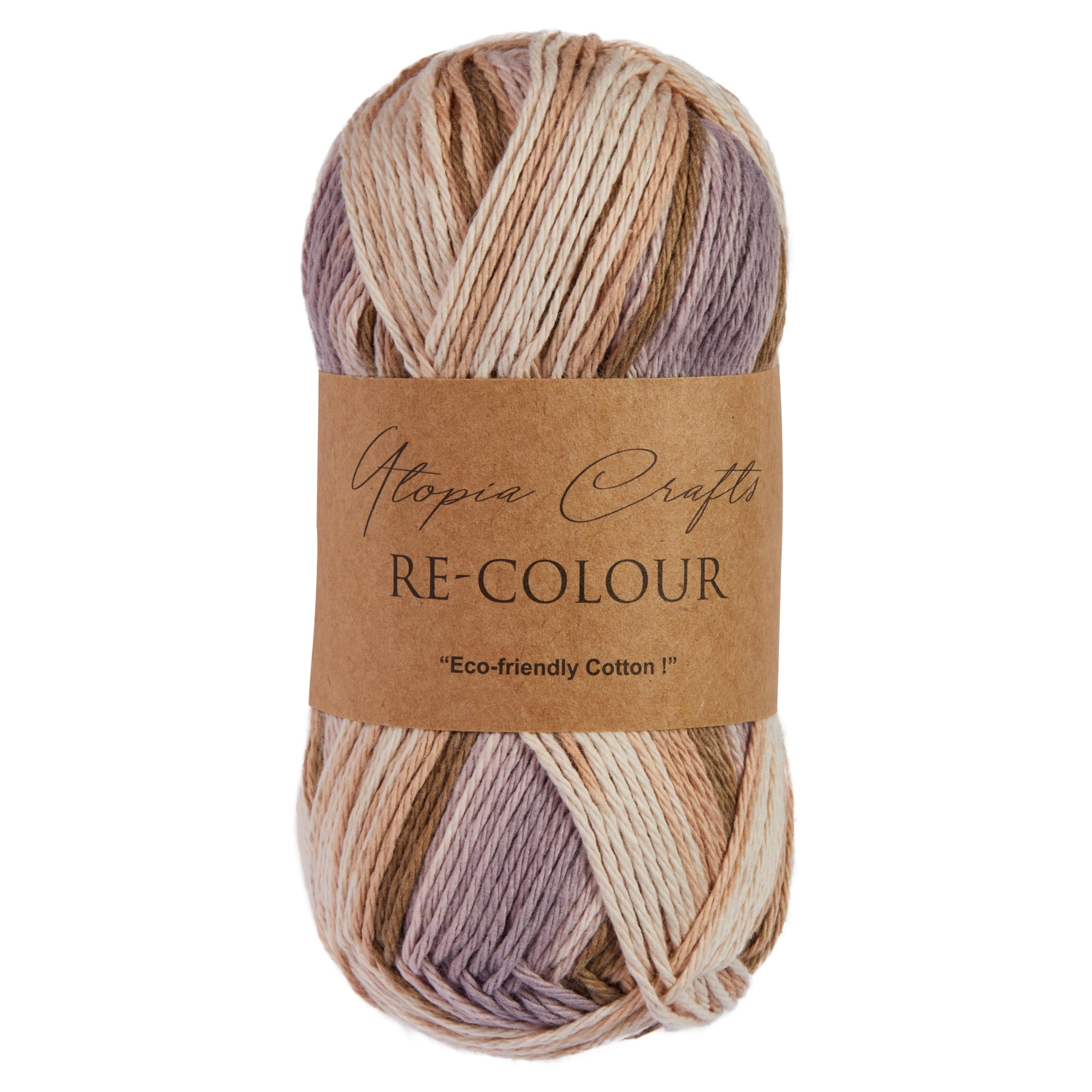 Utopia Crafts Re-Colour Yarn - 100g Natural Harmony | 2mm Thickness | Recycled Cotton Blend 1