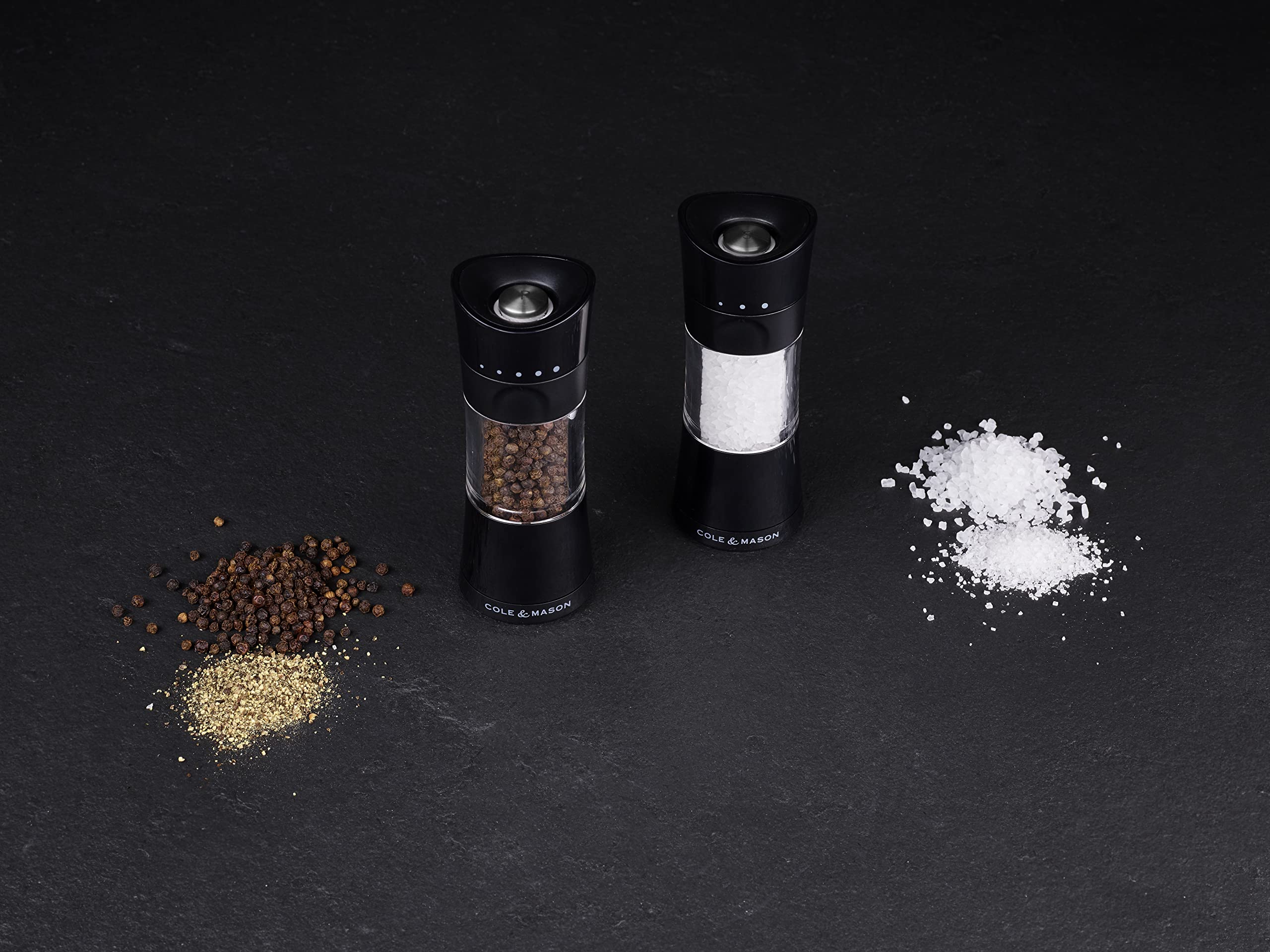 Cole & Mason H306498 Harrogate Black Gift Set | 154mm | ABS Plastic & Ceramic Grinders | Mess Free 7