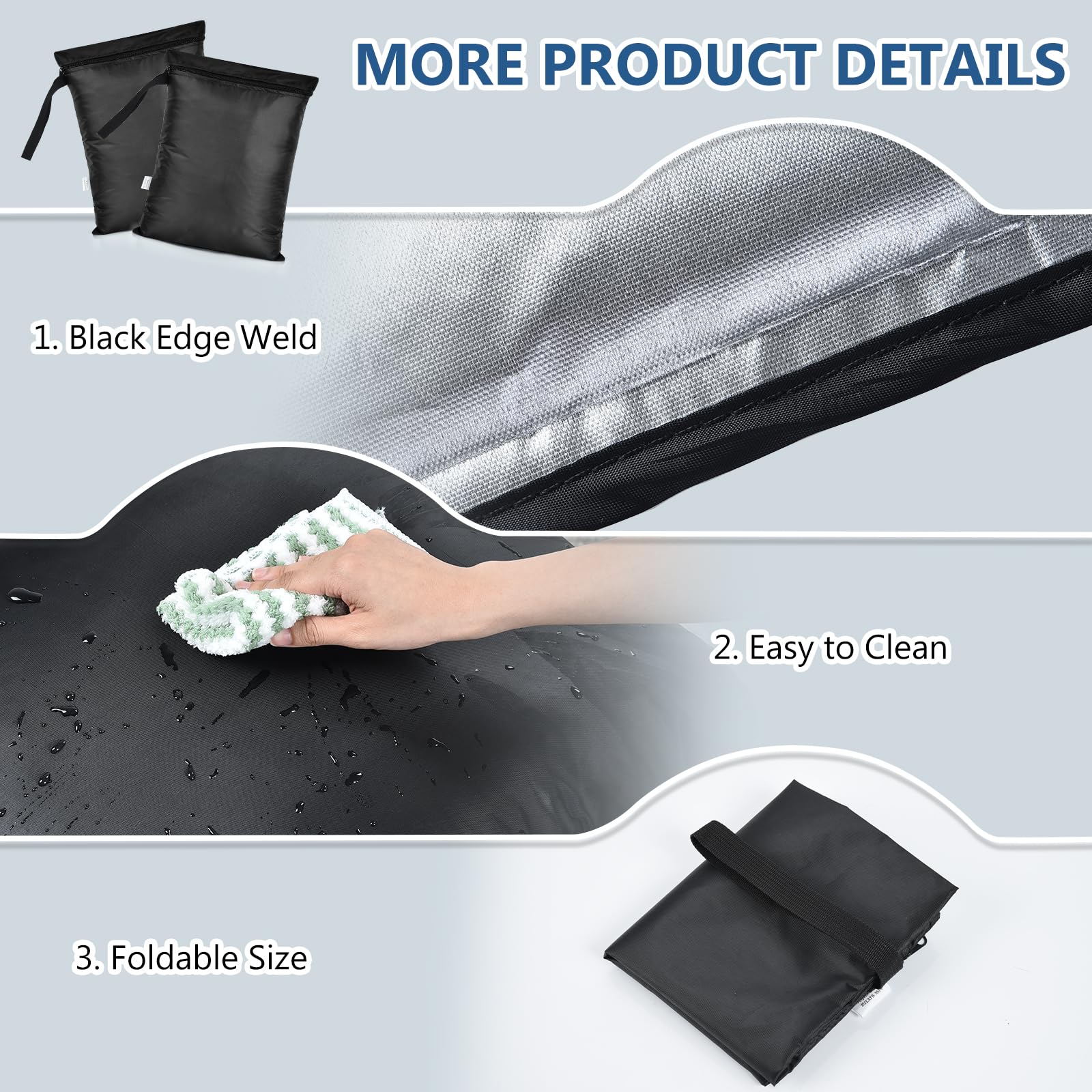 OTraki Waterproof Travel Laundry Bag - 2 Pack, 12 x 14 inch, Black, Durable & Reusable 4