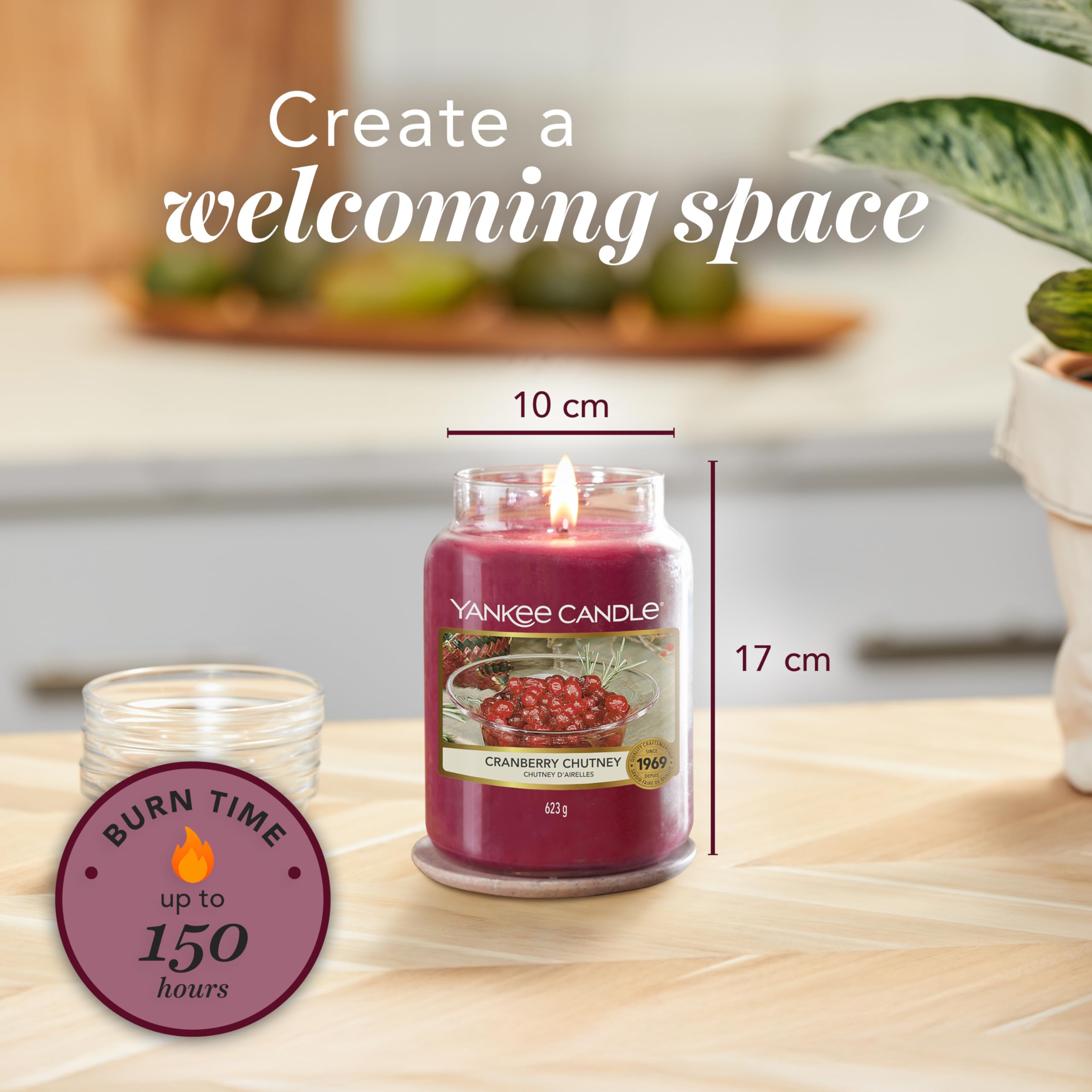 Yankee Candle Scented Candle - Cranberry Chutney Large Jar | Up to 150 Hours | 623g 5