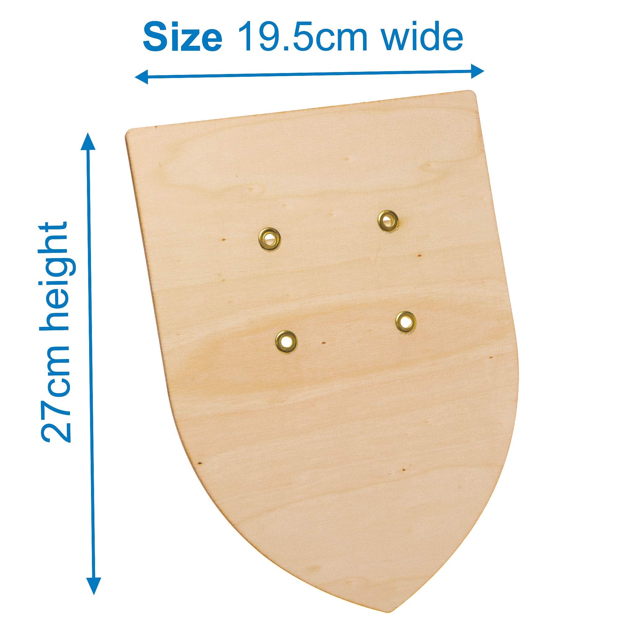 Baker Ross AW654 Wooden Shields for Kids Crafting | Pack of 2 | 25-30 cm Plywood 5