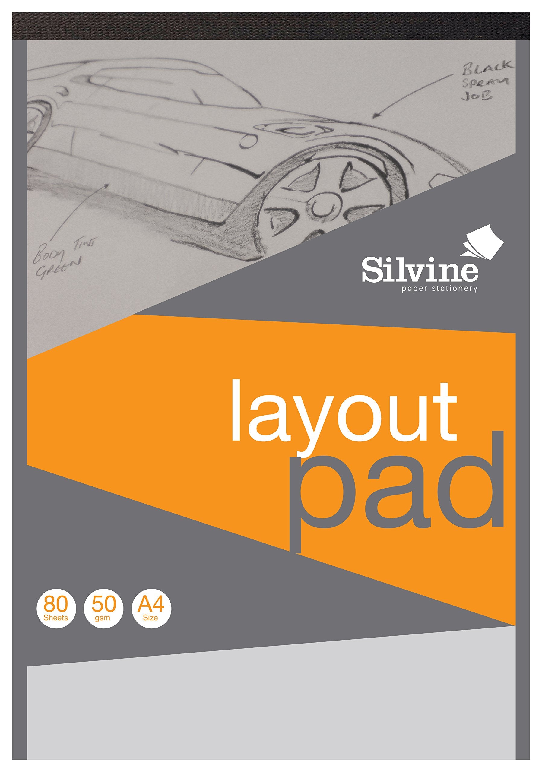 Silvine A4 Professional Layout Pad - 80 Sheets | 50gsm Semi Transparent Paper | Plain 1