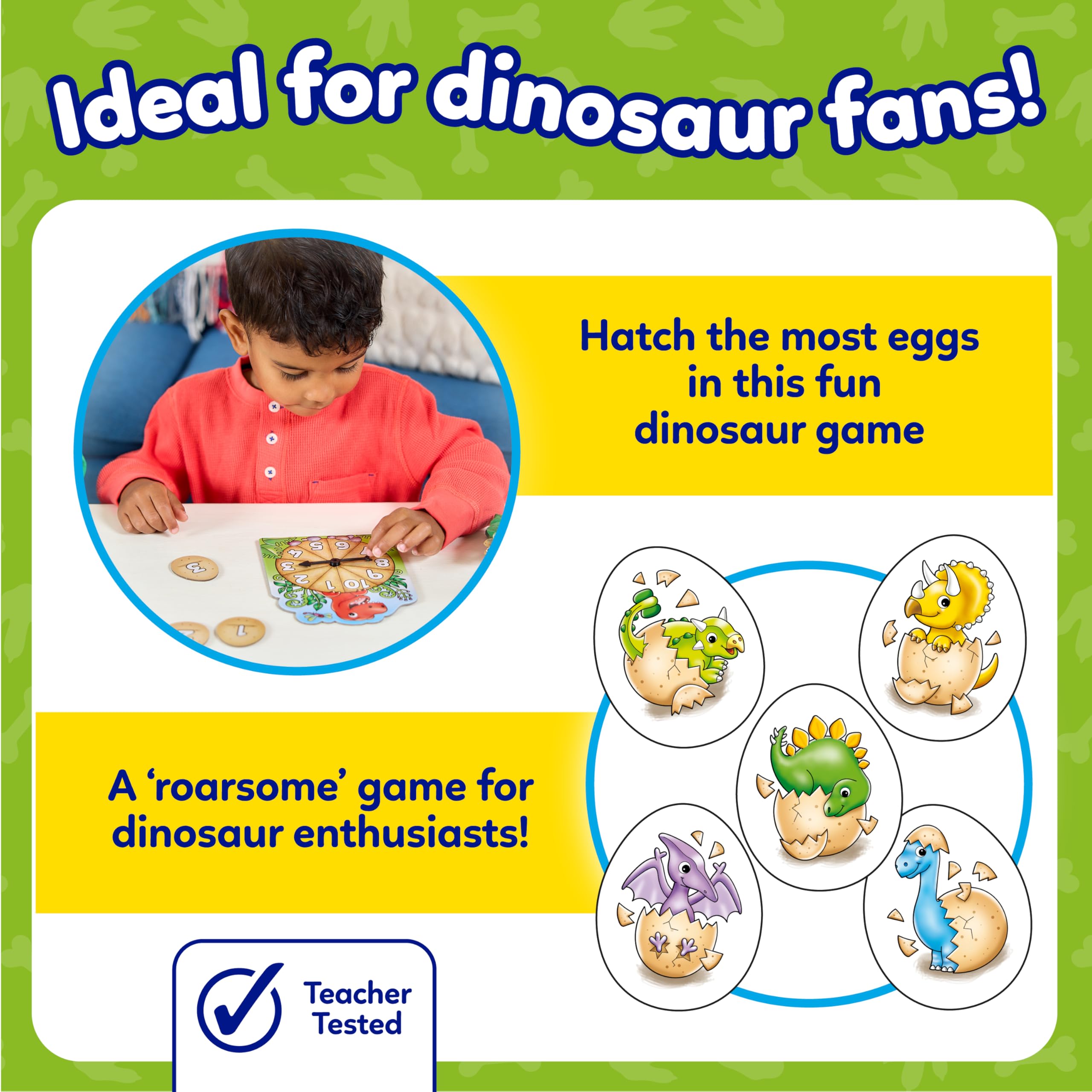 Orchard Toys Dinosaur Number Eggs - Educational Counting Game for Kids Ages 3-8 | Multi-Player 3