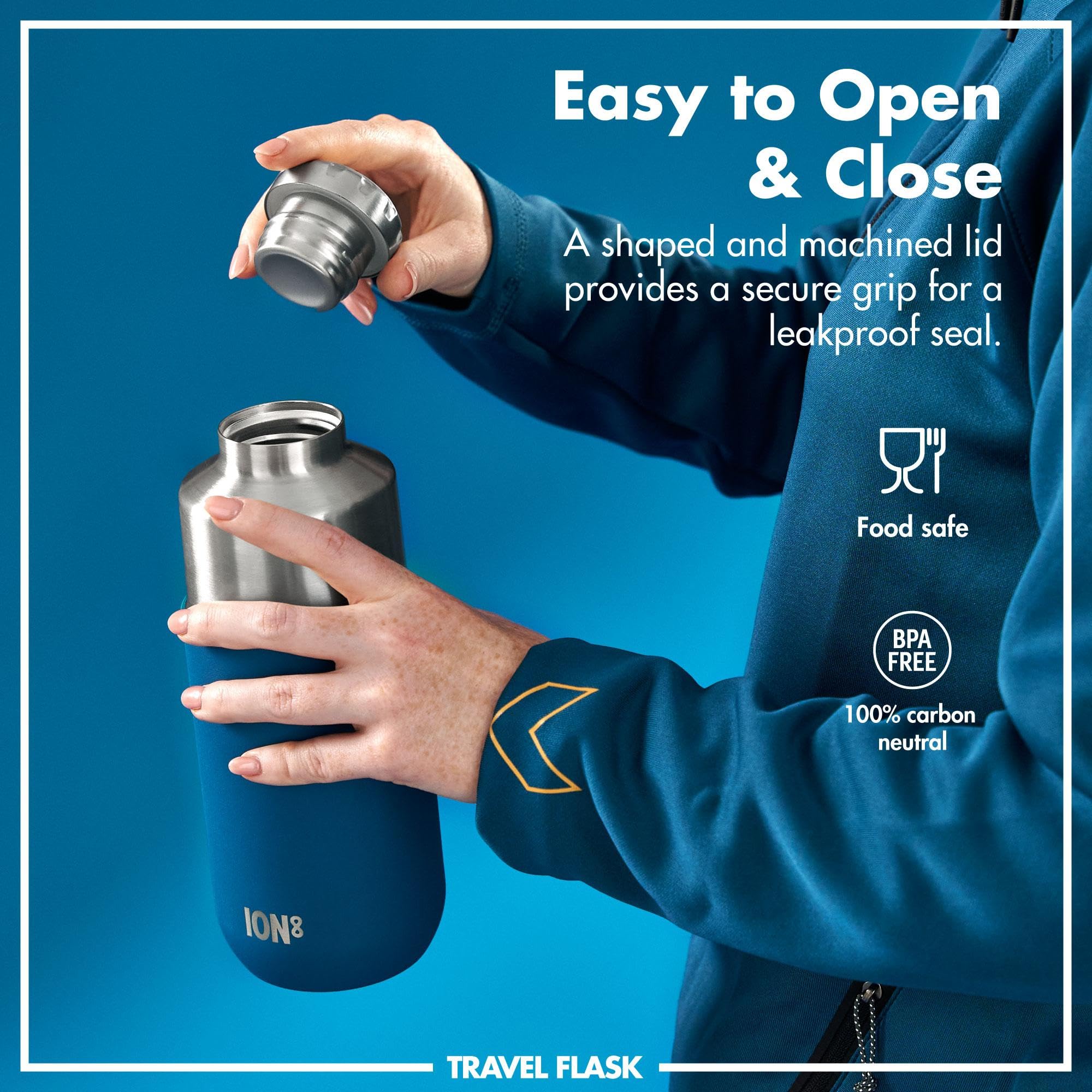 Ion8 ThermoShield Vacuum Insulated Flask - 700ml | Keeps Hot/Cold 12+ Hrs | Deep Teal 5