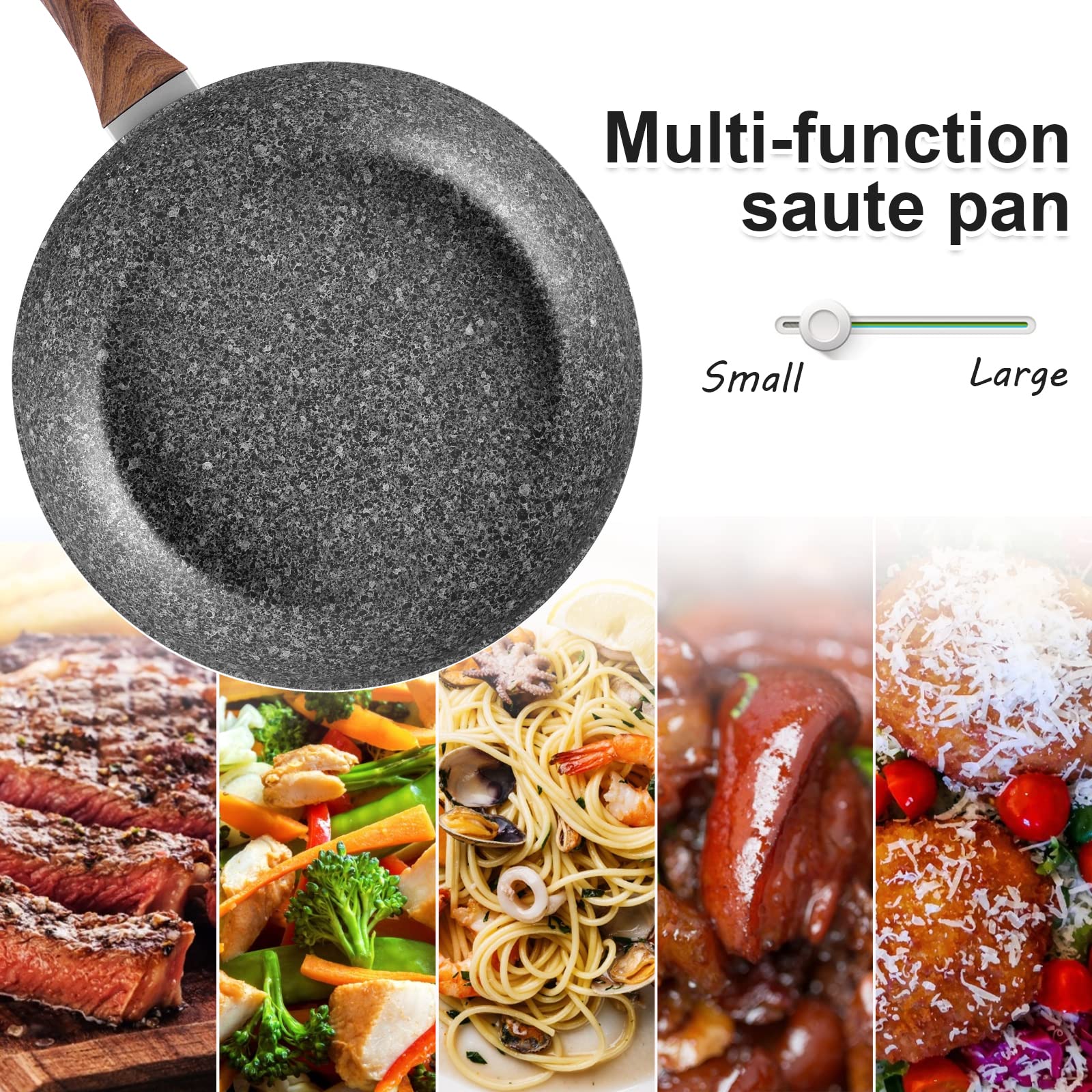 Rainberg 28cm Non-Stick Frying Pan - Granite Coating, Induction Compatible, Anti-Scratch 6