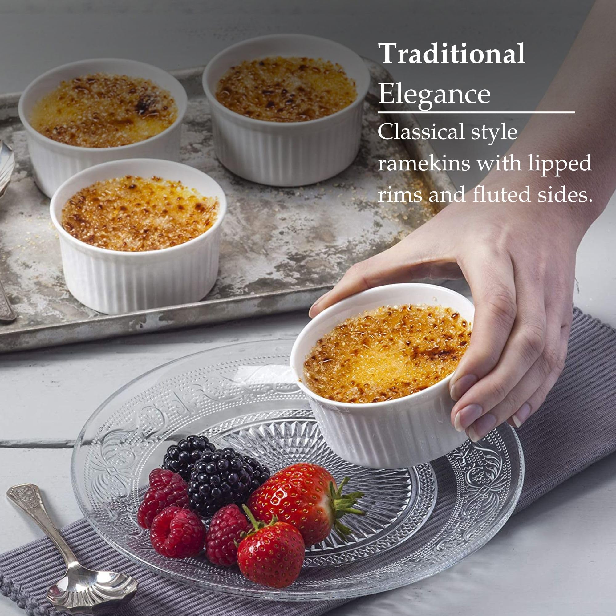 WM Bartleet & Sons 1750 Traditional Porcelain Ramekins - Set of 4, 9cm Diameter | Oven, Microwave, Freezer Safe 3
