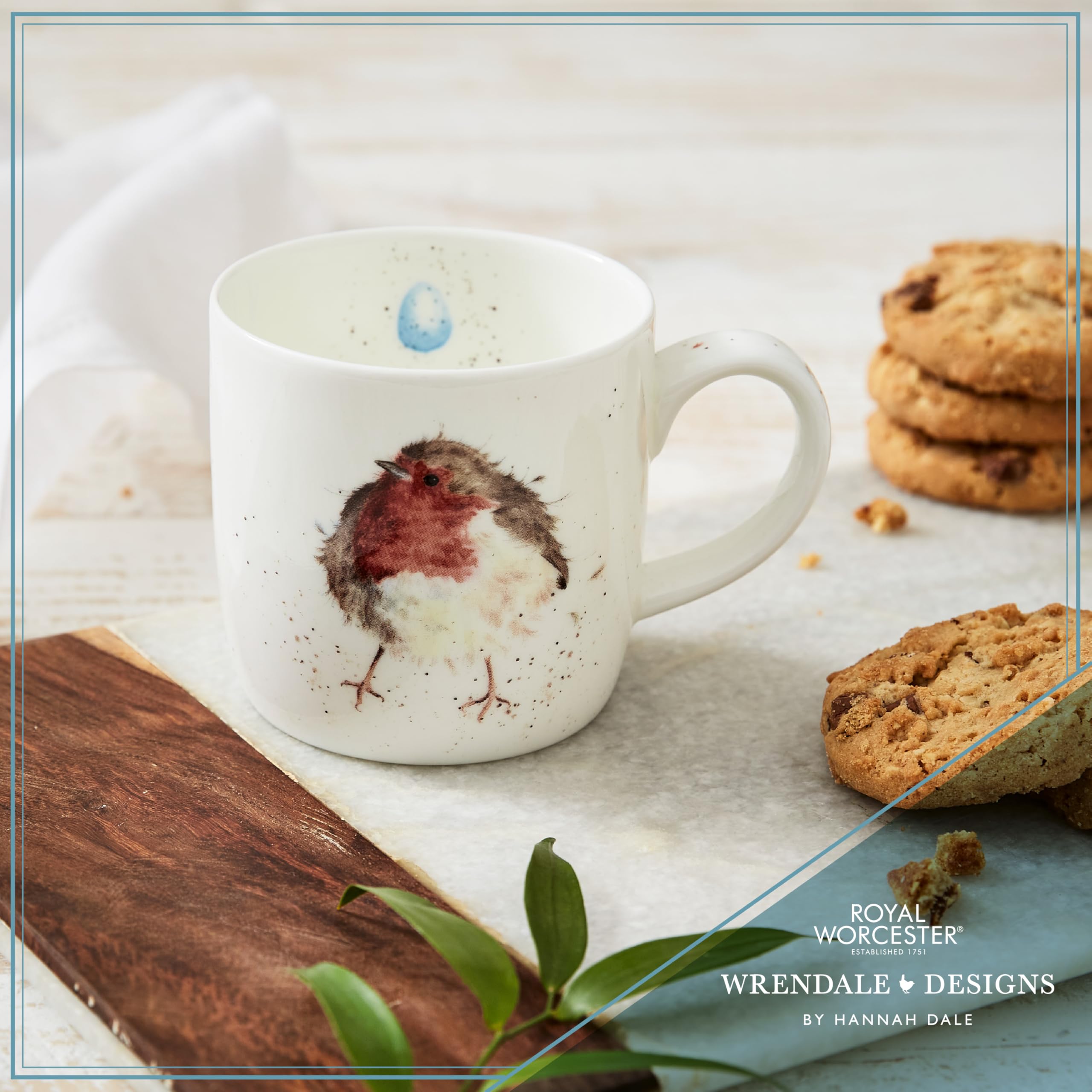 Royal Worcester Wrendale Designs Robin Fine Bone China Coffee Mug | 310ml Capacity | Dishwasher & Microwave Safe 2