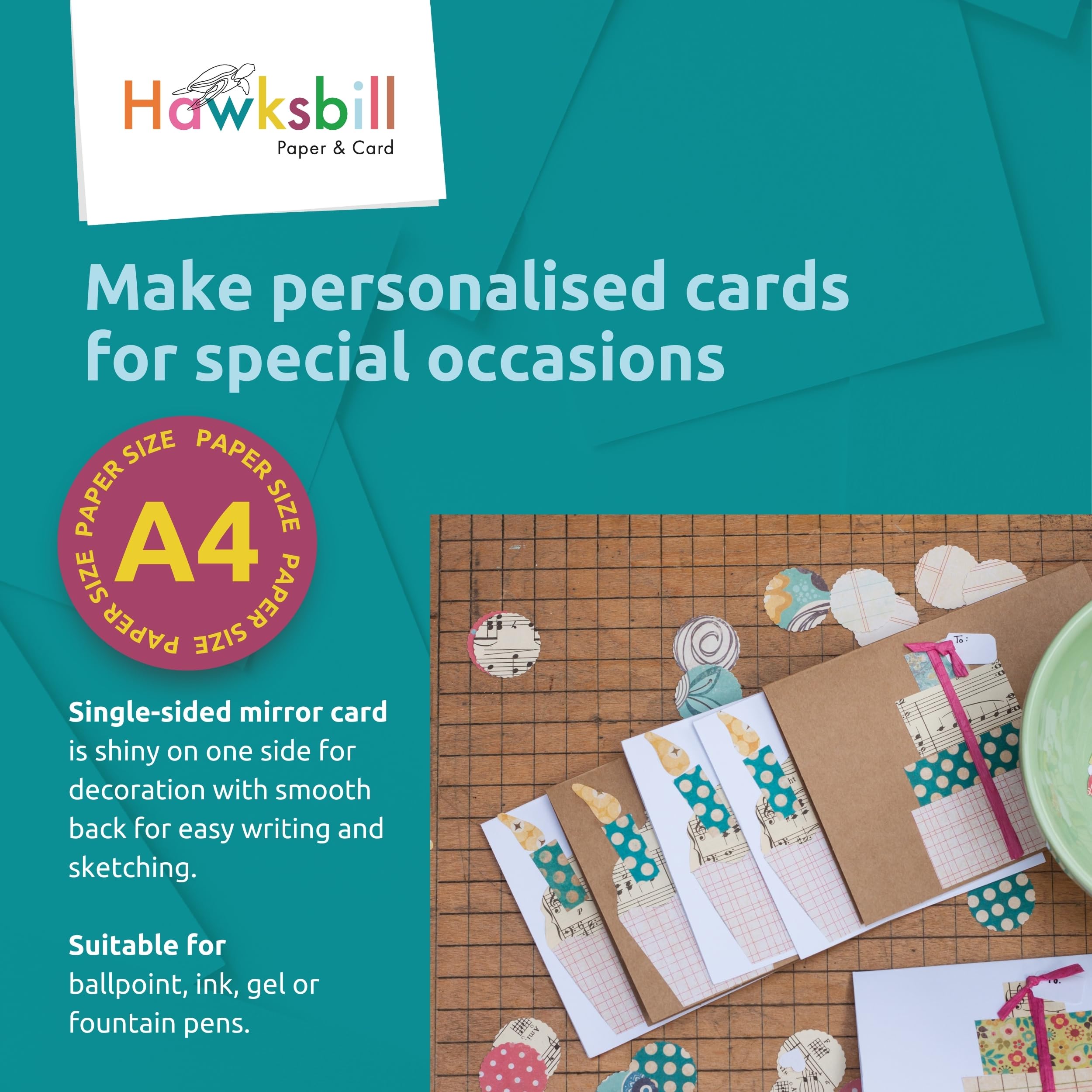 Hawksbill Gold Mirror Card Stock - A4, 25 Sheets, 250 GSM Metallic Shiny Finish 8