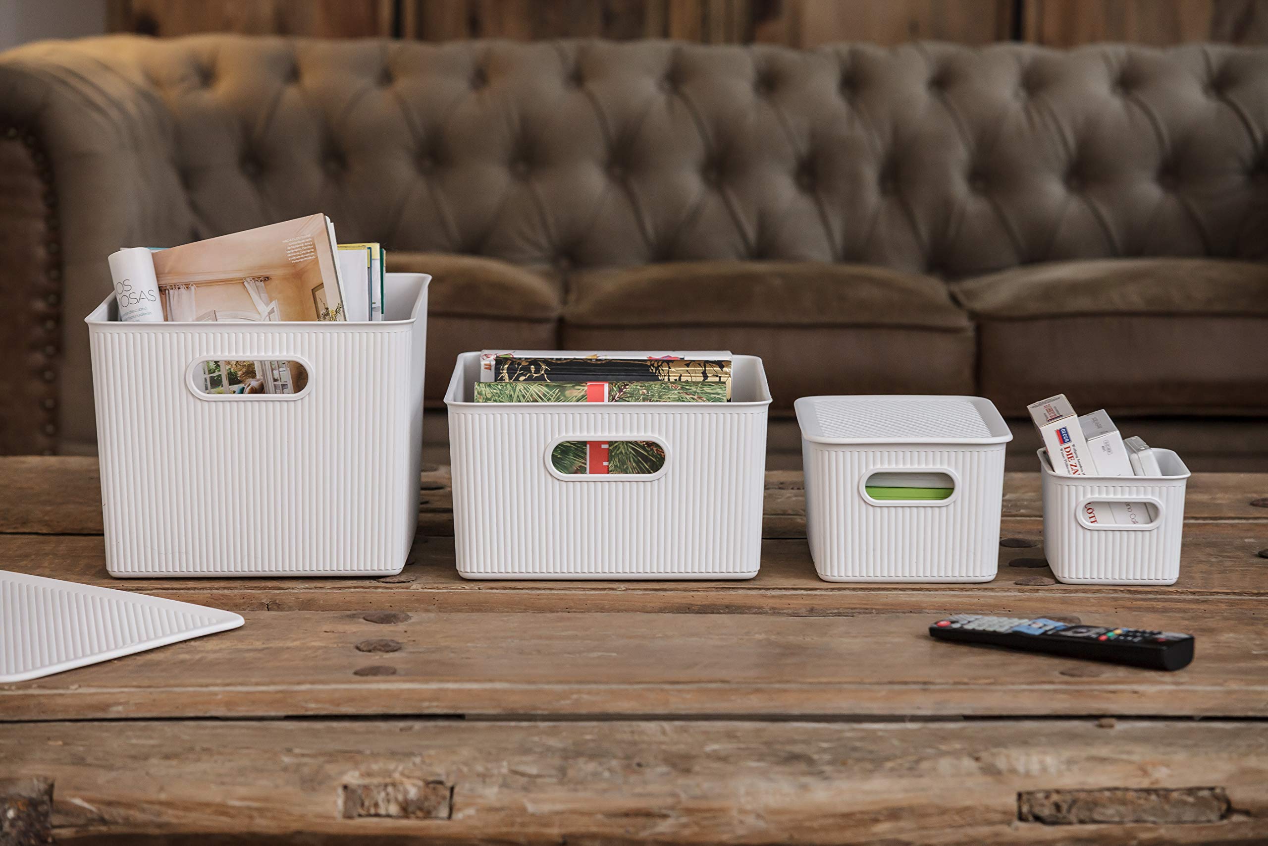 TATAY Baobab Plastic Storage Basket - 22 L Capacity | BPA-Free Recycled Material | Pergamon White 6