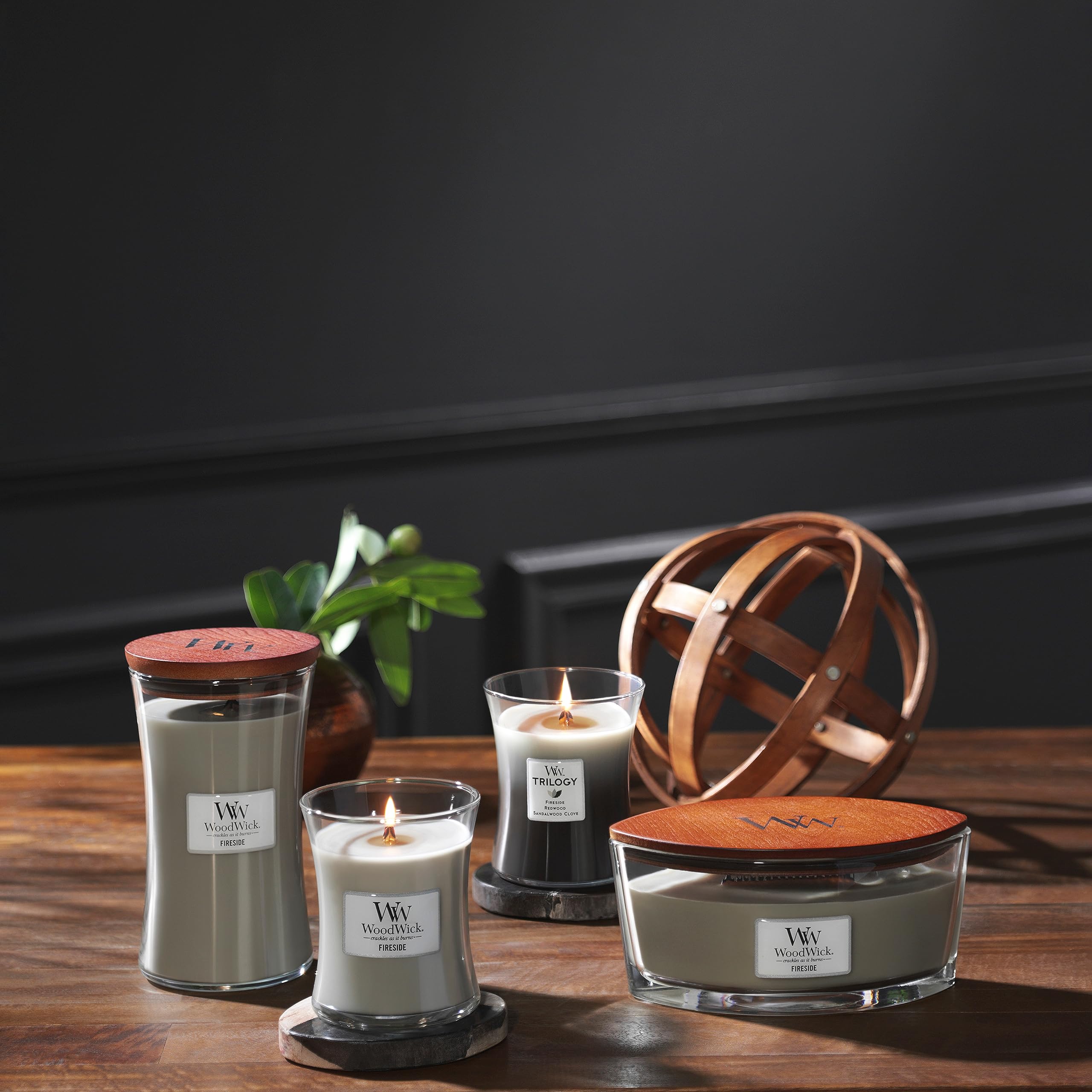 WoodWick Medium Hourglass Trilogy Scented Candle - Warm Woods | Up to 60 Hours Burn Time 8