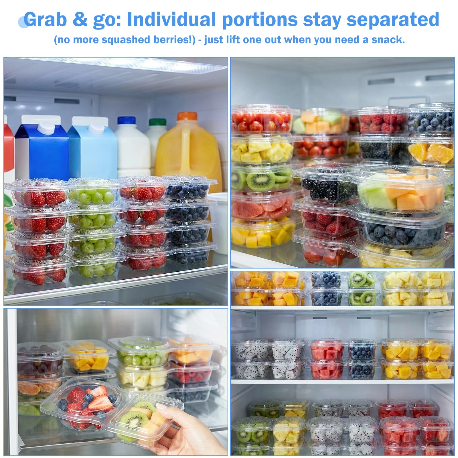 Woobroo 40 Pack Double Compartment Condiment Containers | Leak Resistant, Portable, Refrigerator Safe 4
