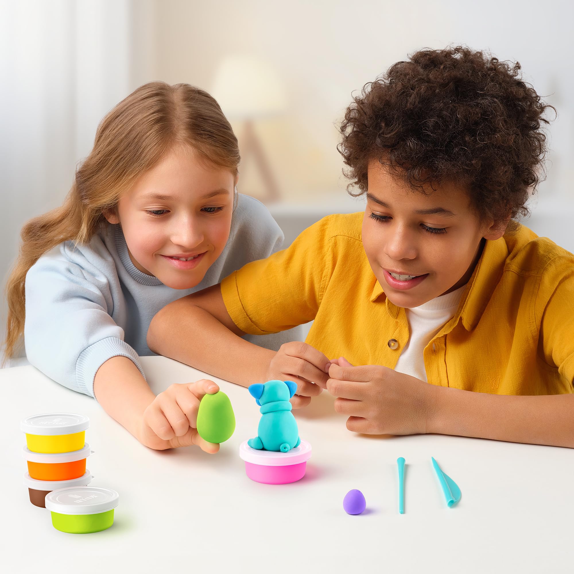 HEY CLAY Dog Story Modeling Clay Set - 15 Cans, Air Drying, Non-Toxic | Ages 3+ 6