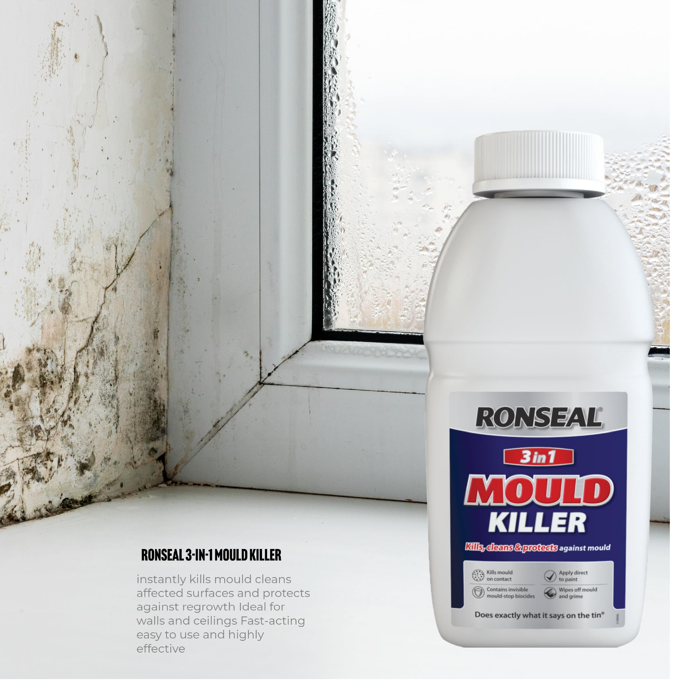Ronseal 3 in 1 Mould Killer Spray - Kills Mould, Cleans & Disinfects | 500ml 2