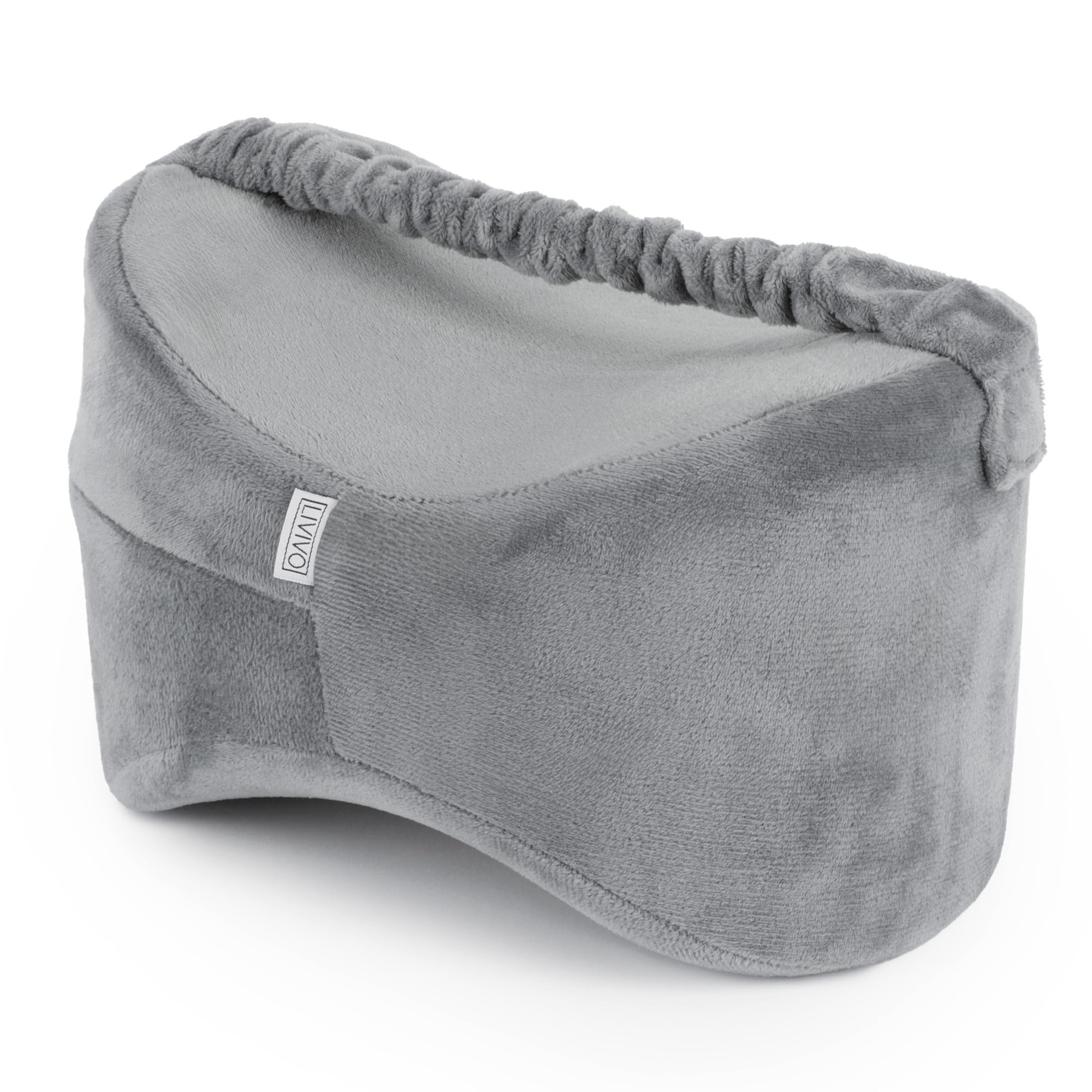 LIVIVO Comfortable Memory Foam Leg Knee Pillow - Orthopaedic Support | Adjustable Strap | Grey 1