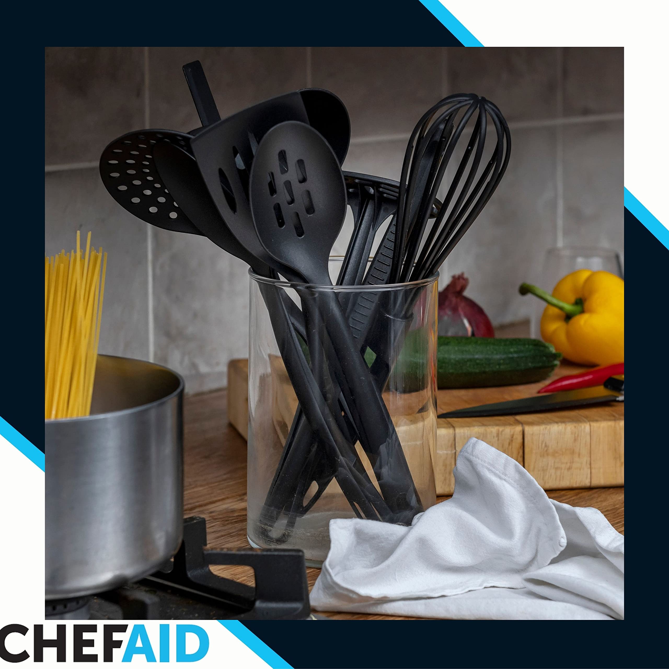 Chef Aid Nylon Masher - BPA Free, Non-Scratch for Non-Stick Cookware | Black | 30.5 cm 3