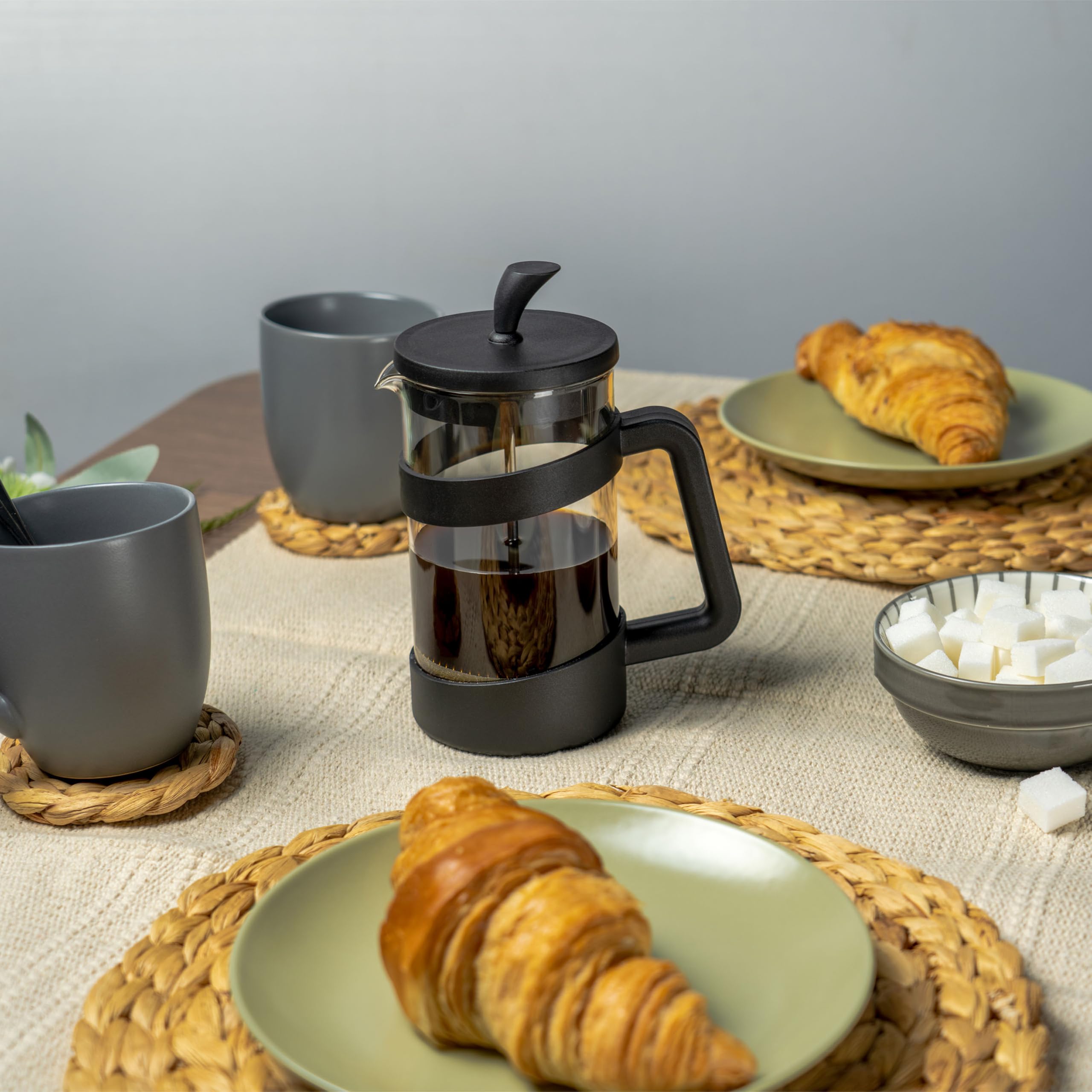 Café Olé Style Cafetière - 350ml, 1 Cup Plastic and Glass French Press Coffee Maker 7