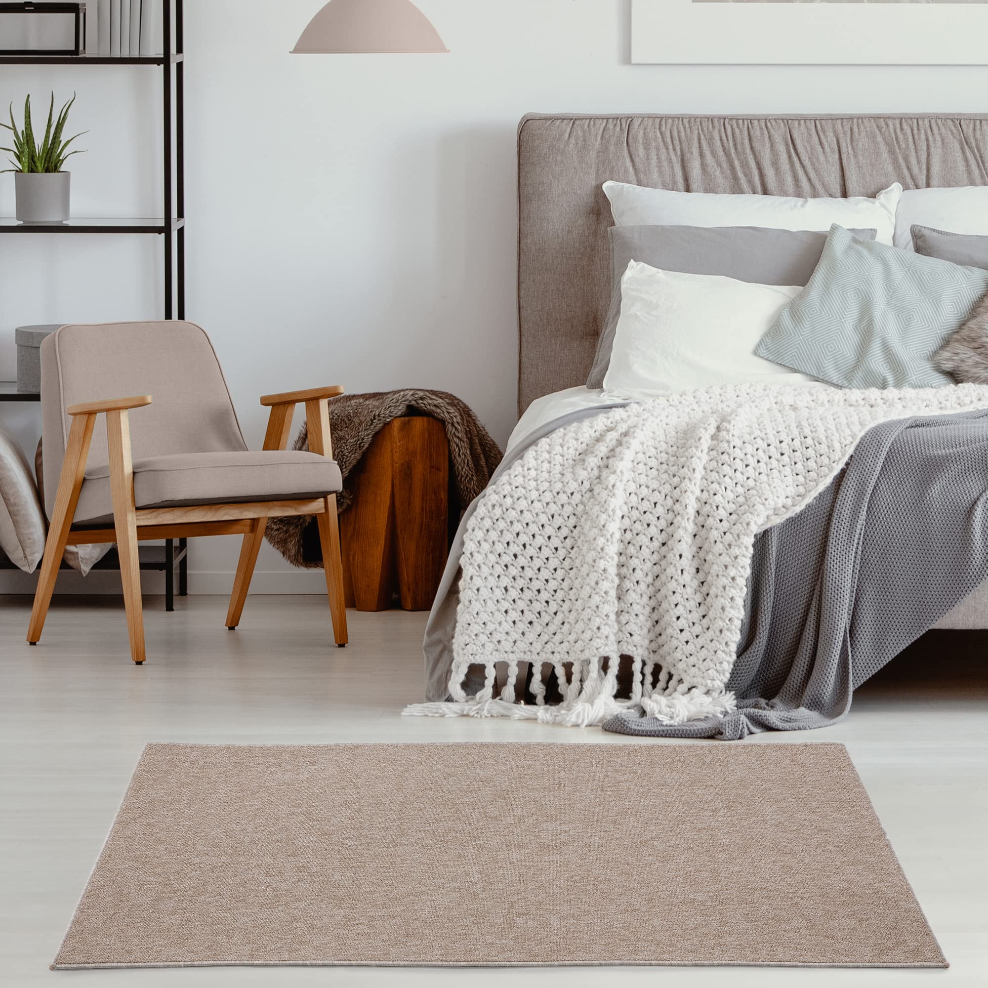 THE RUGS Low Pile Area Rug - Modern Indoor Style | 80 x 150 cm | Beige 4