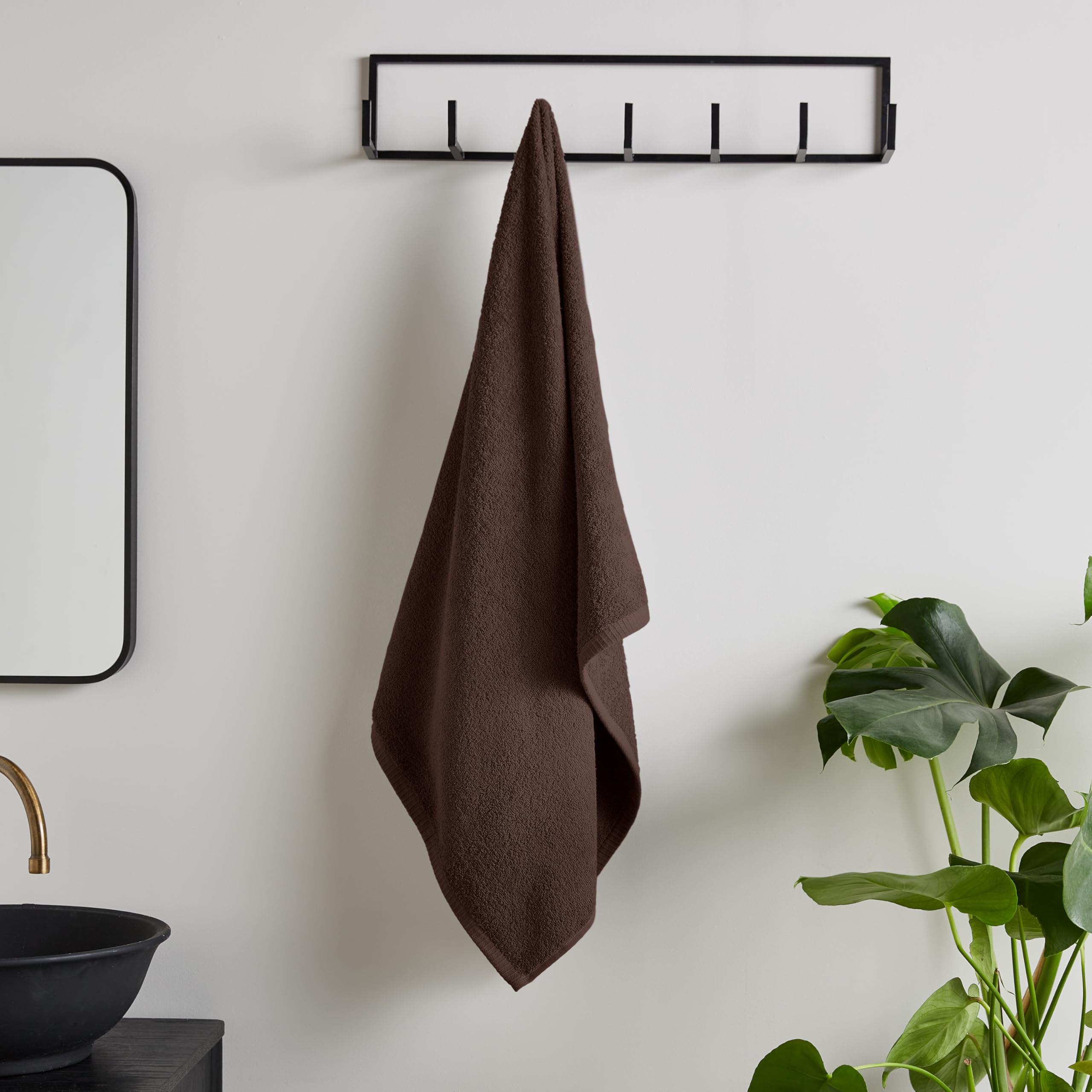 Catherine Lansfield Quick Dry Cotton Hand Towel | Chocolate | 50x85 cm 1