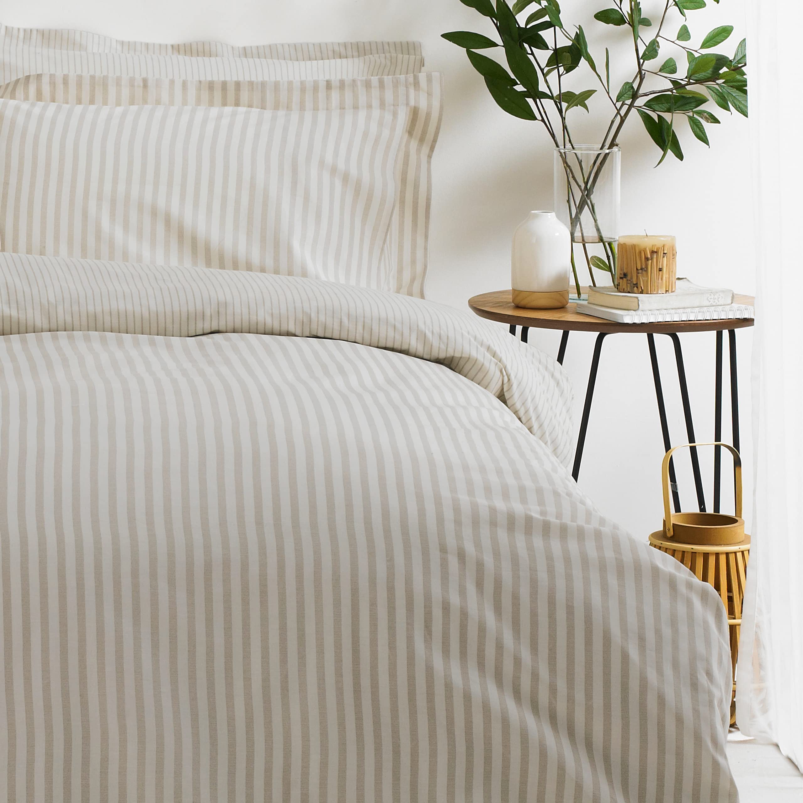 furn. Hebden Mélange Stripe Cotton Duvet Set | Reversible | Natural | Super King 3
