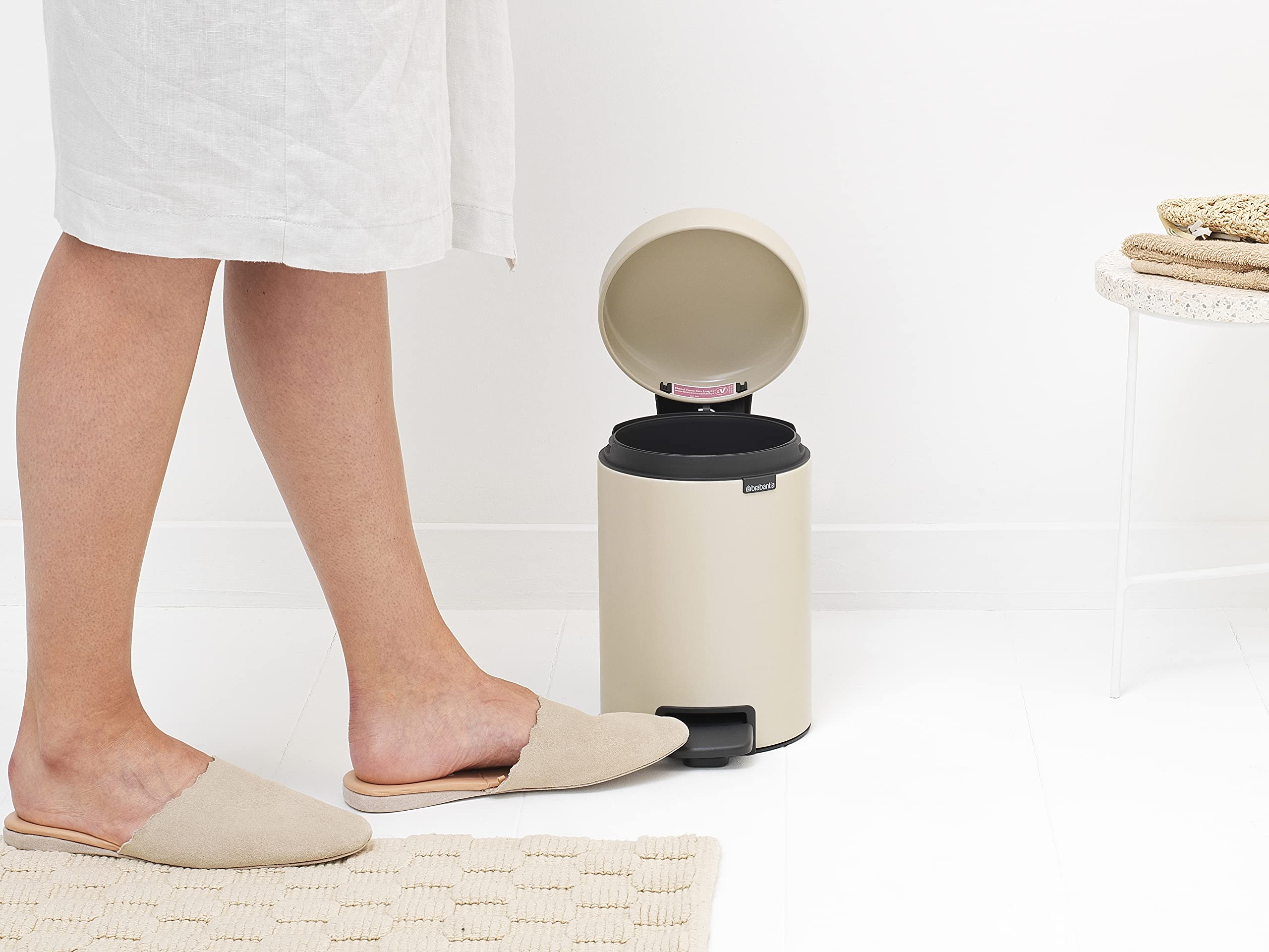 Brabantia NewIcon Pedal Bin 3L for Bathroom/Toilet | Soft Closing Lid | Soft Beige 5
