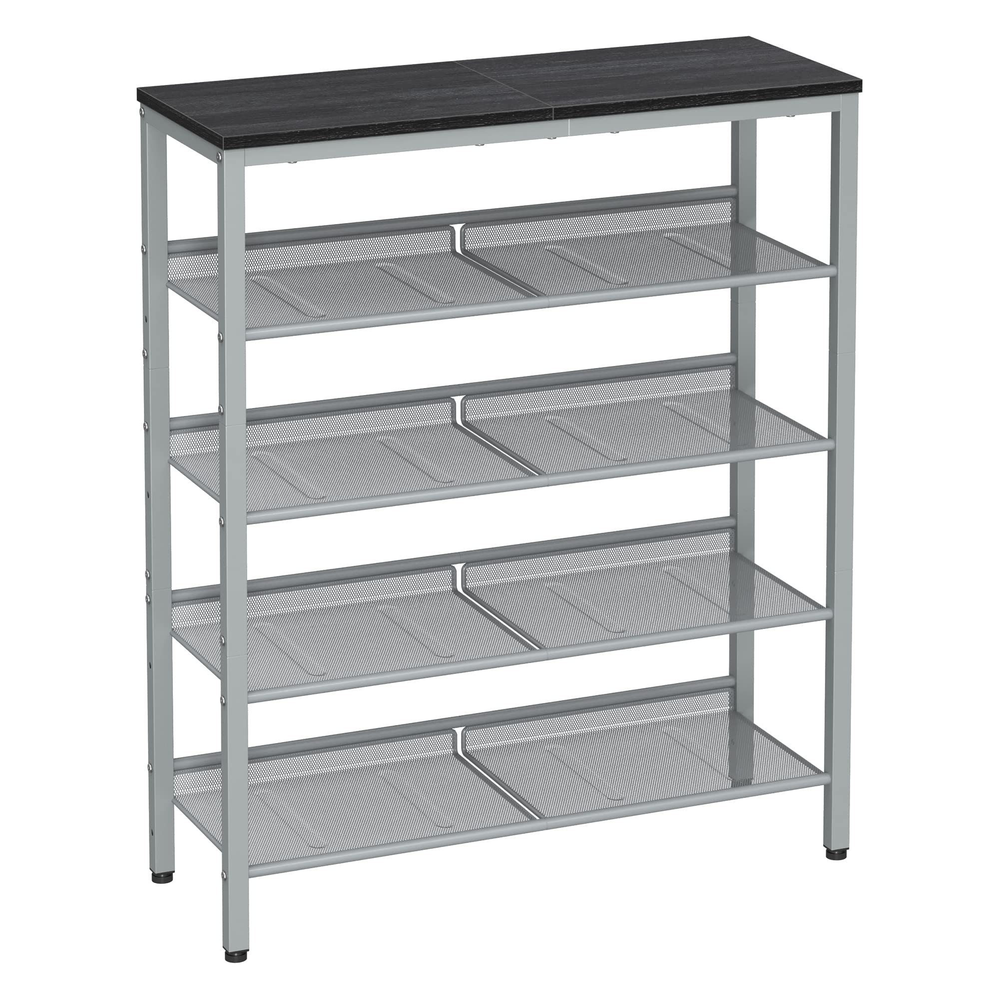 VASAGLE Shoe Rack - 5-Tier Storage with Adjustable Shelves | Industrial Design | Charcoal Grey & Silver 1