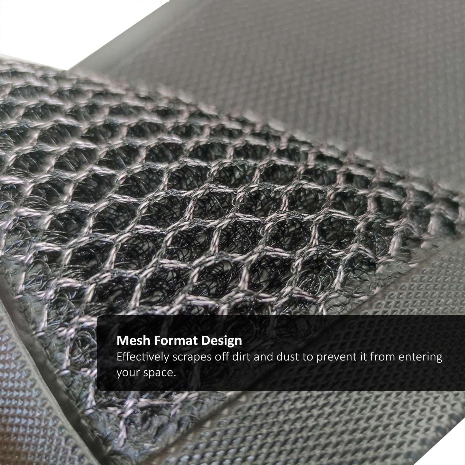 Nicoman 3D Mesh Door Mat - Heavy-Duty Dirt Trapper | Charcoal | 60x40cm 5