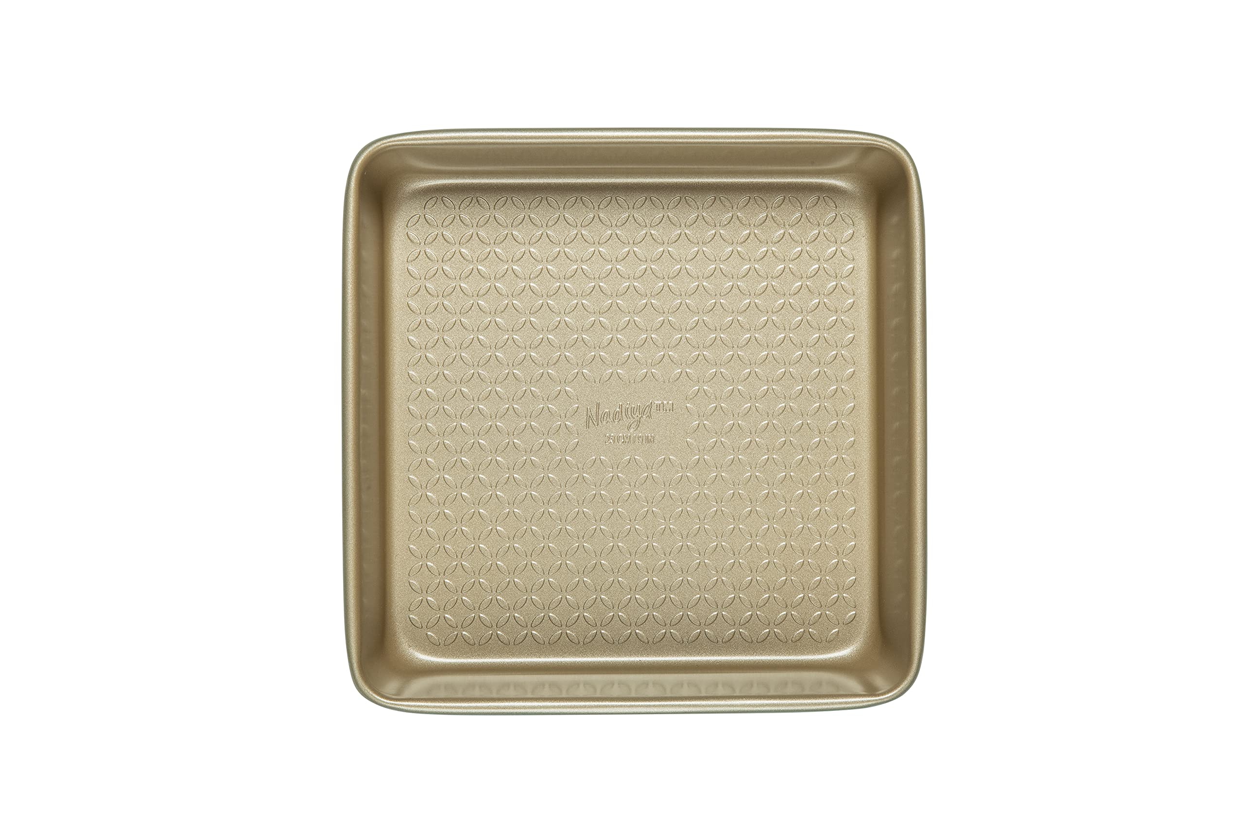 Prestige x Nadiya Square Cake Tin for Baking - 9 Inch, Non-Stick Carbon Steel, Teal & Gold 2