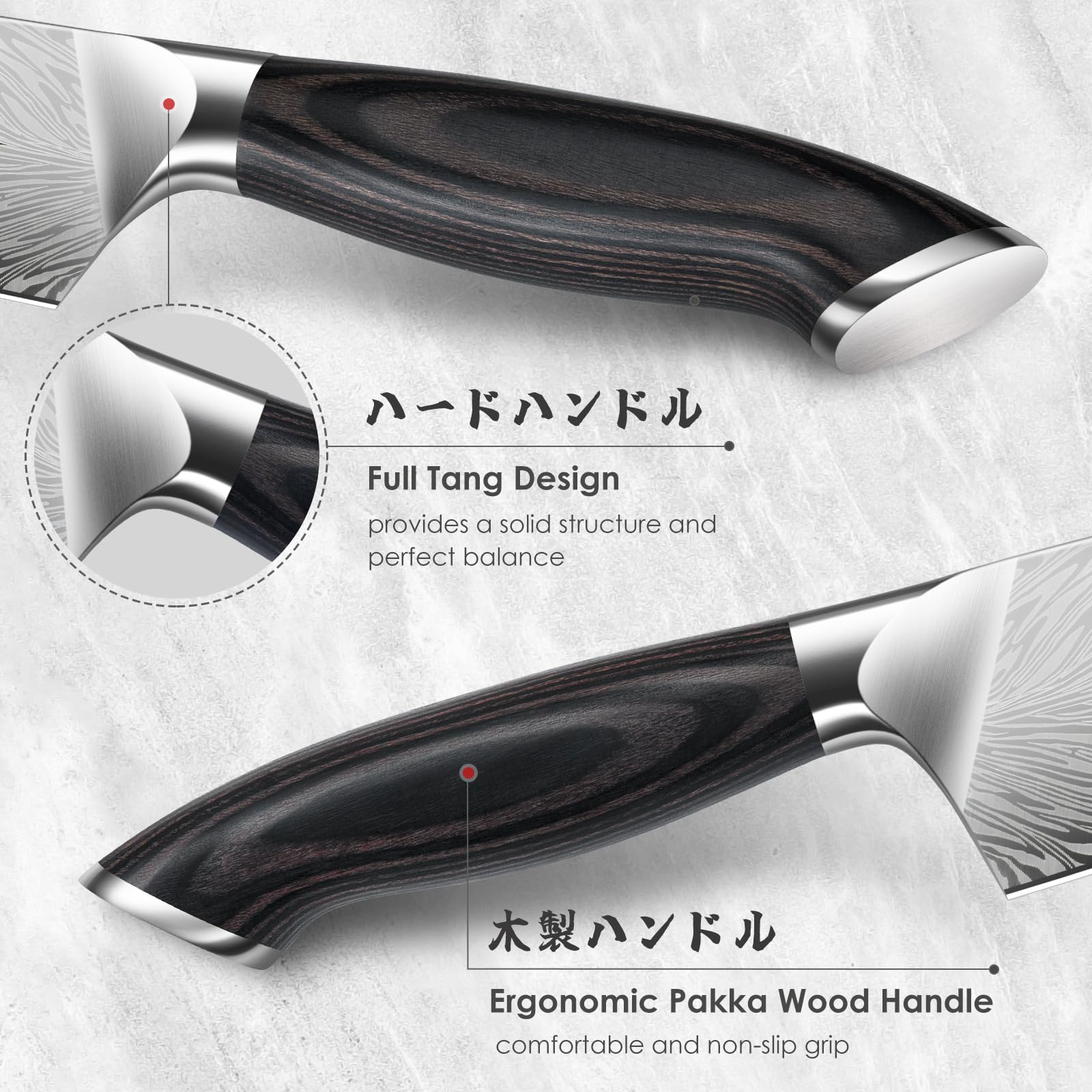 SHAN ZU Powder Steel Boning Knife - 20cm High Carbon Japanese Blade | Pakkawood Handle 3