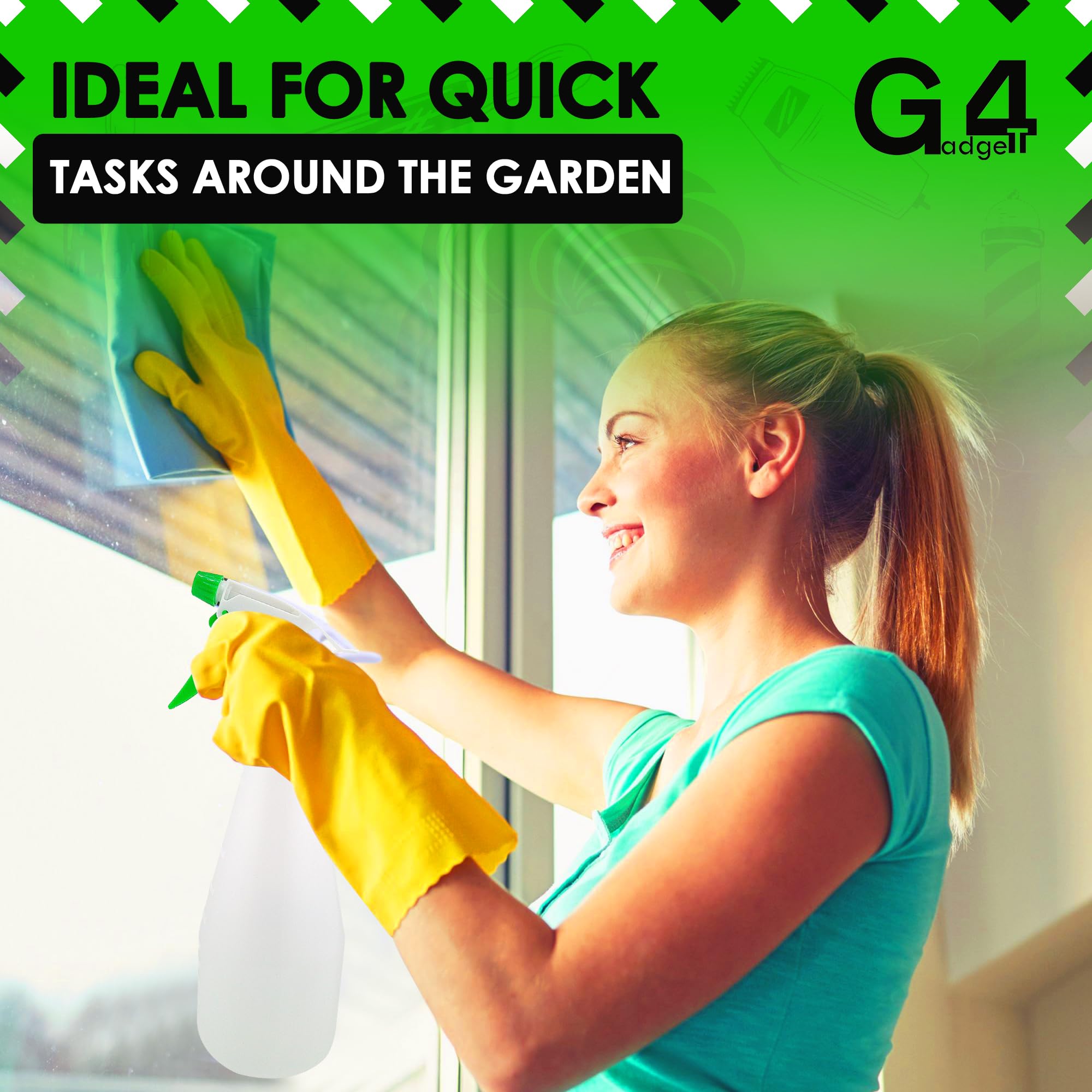 G4GADGET 900ml Spray Bottle - Durable Plastic for Cleaning, Gardening & Hair Misting | Adjustable Trigger 6