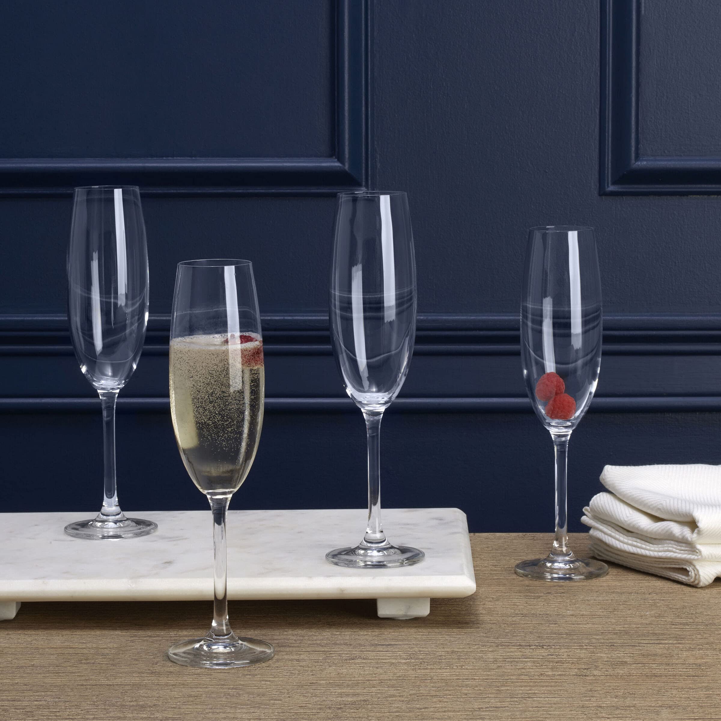 MIKASA Julie Champagne Flutes Set - 4 Piece, 8 Ounce Capacity, Lead Free Crystal Glass 3