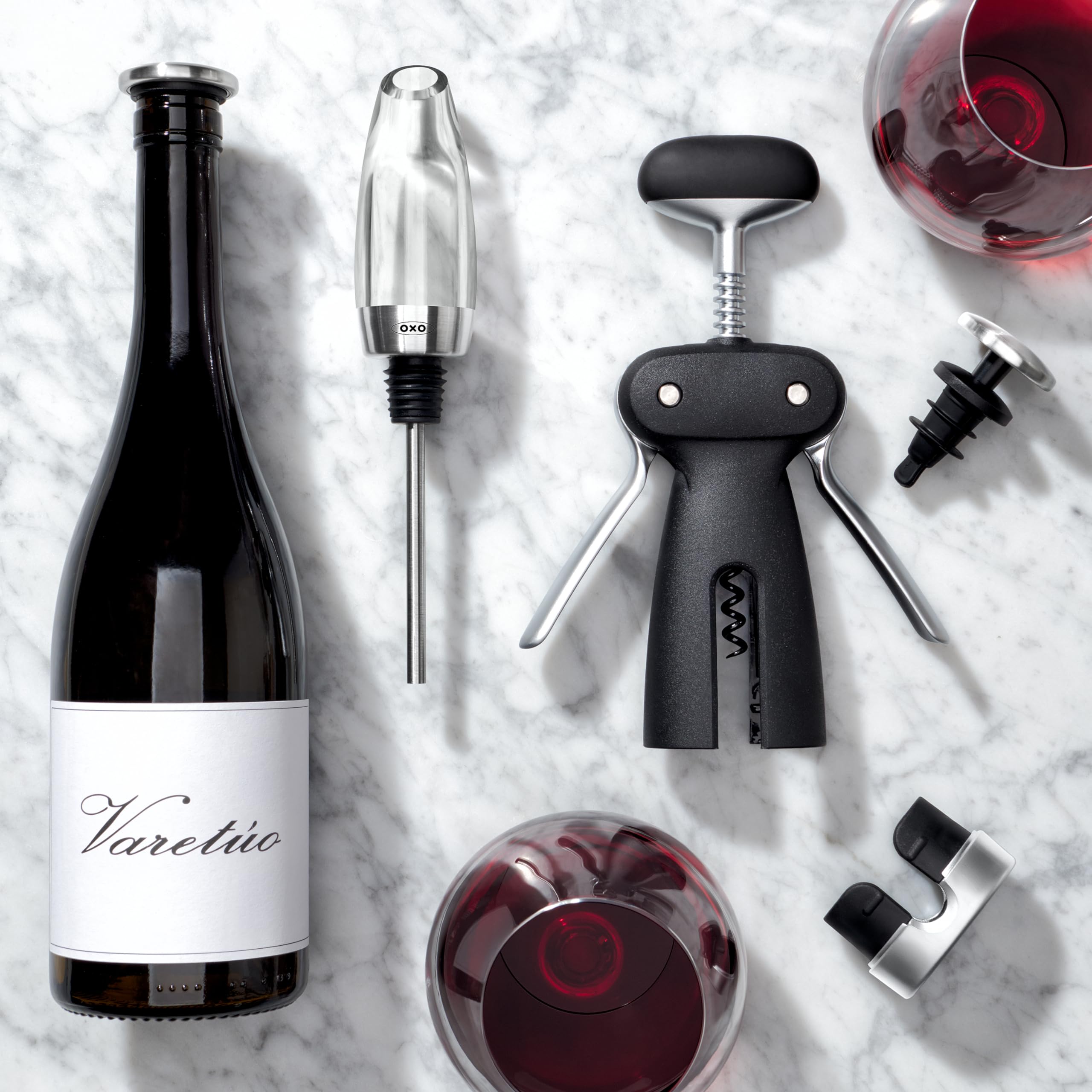 OXO Steel Winged Corkscrew with Removable Foil Cutter | Stainless Steel | Black 6