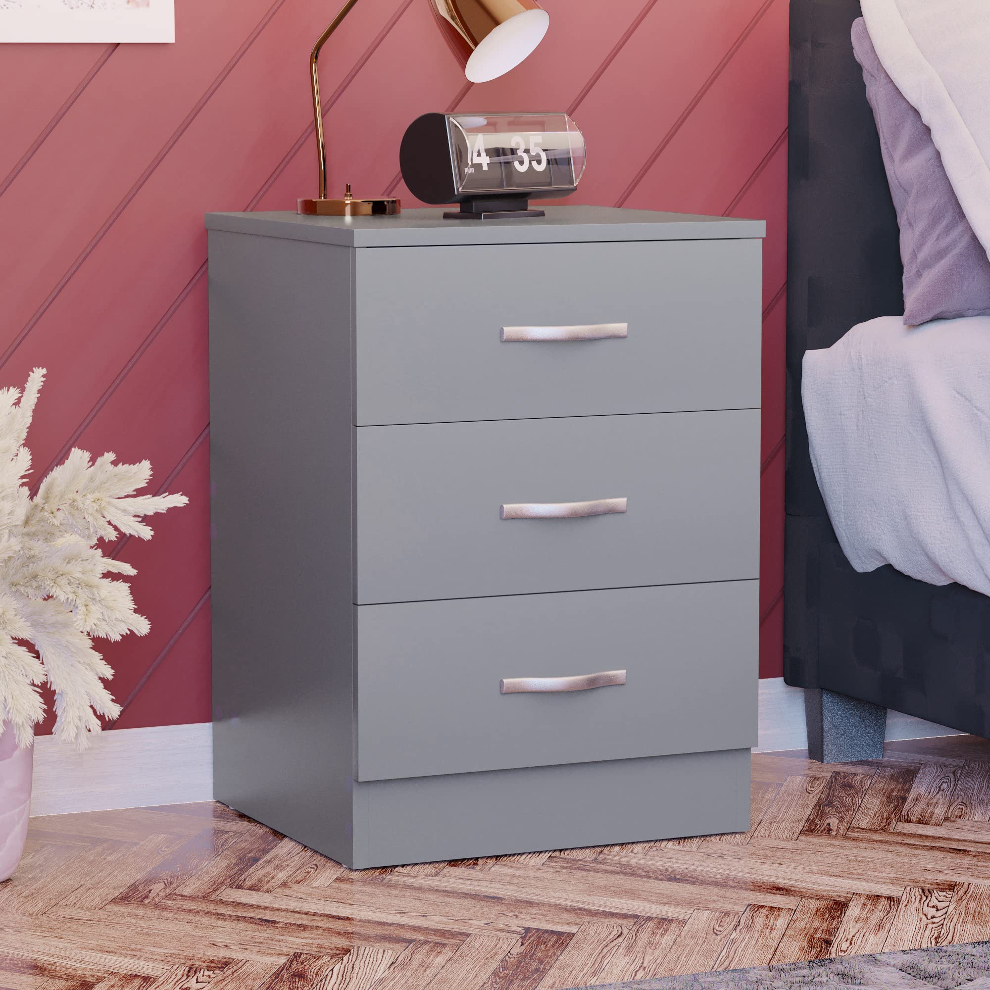 Vida Designs Riano Chest of Drawers - 3 Drawers | Grey | H 56 x W 40 x D 36 cm 1