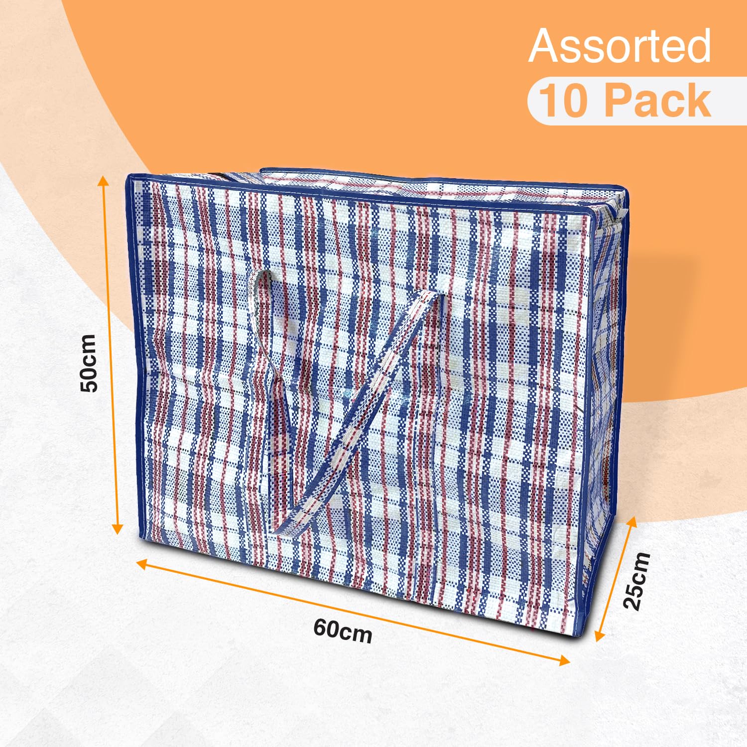 ANSIO Large Reusable Laundry Bags - Pack of 10 Storage Bags with Zipper Closure | Assorted Colors 3