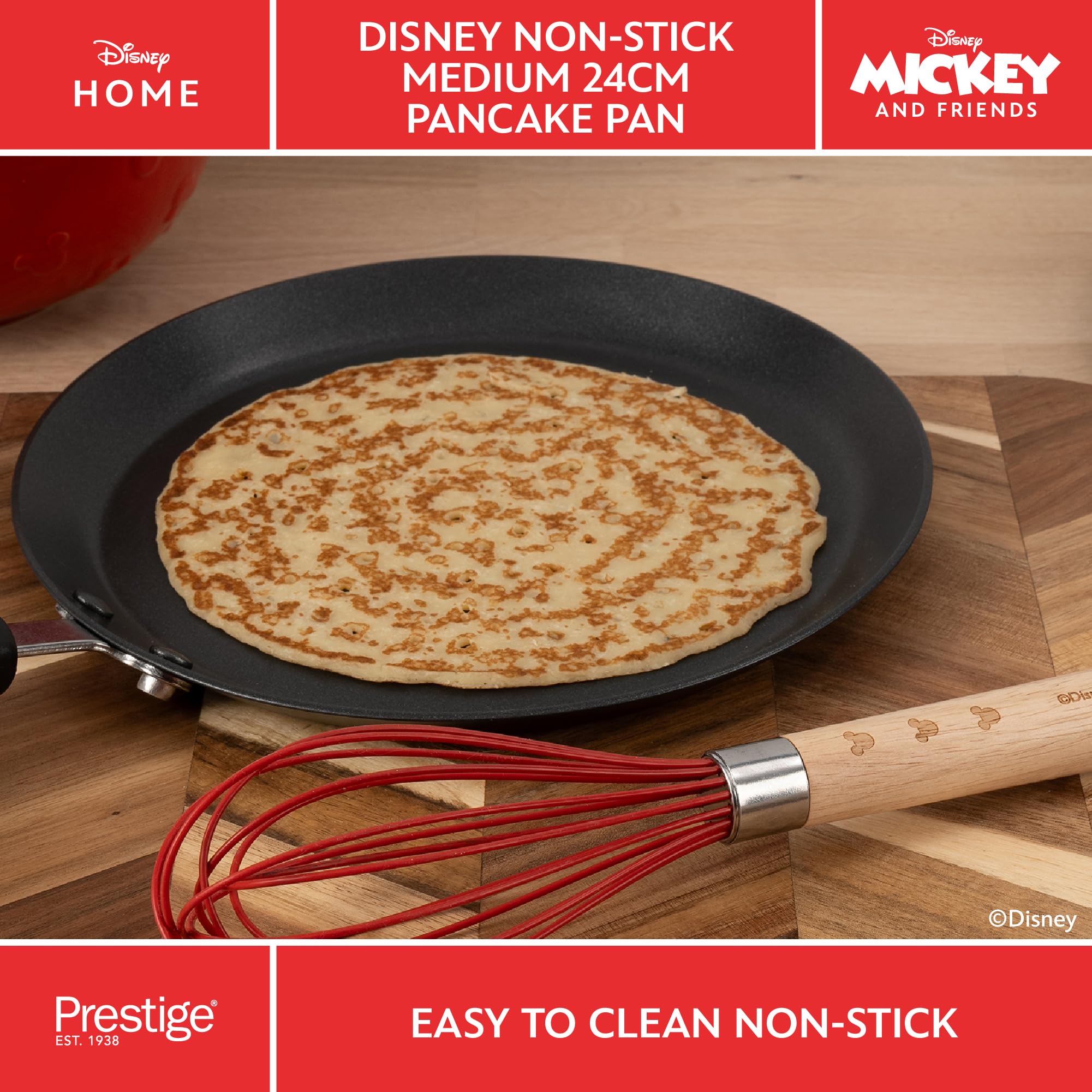 Prestige Disney Induction Pancake Pan - 24cm Non-Stick, Mickey Design, Dishwasher Safe, Grey 4